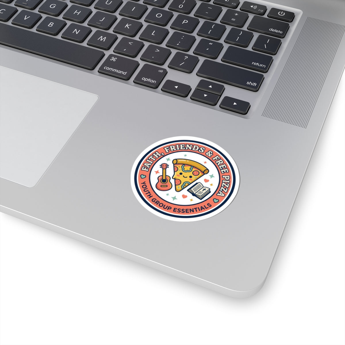 Faith, Friends & Free Pizza Sticker | Christian memes, church camp