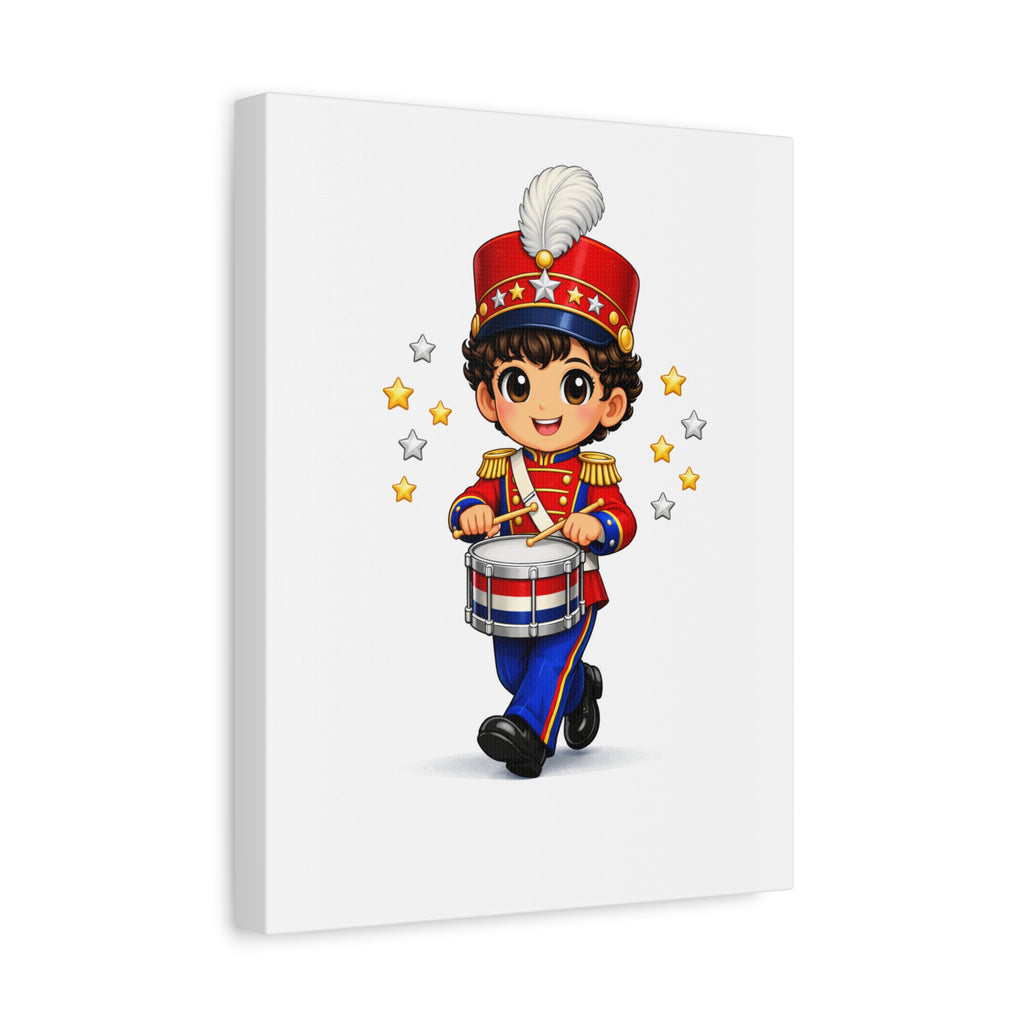 Patriotic Little Drummer Boy Canvas Print — 1.25" Stretched Matte Wall Art