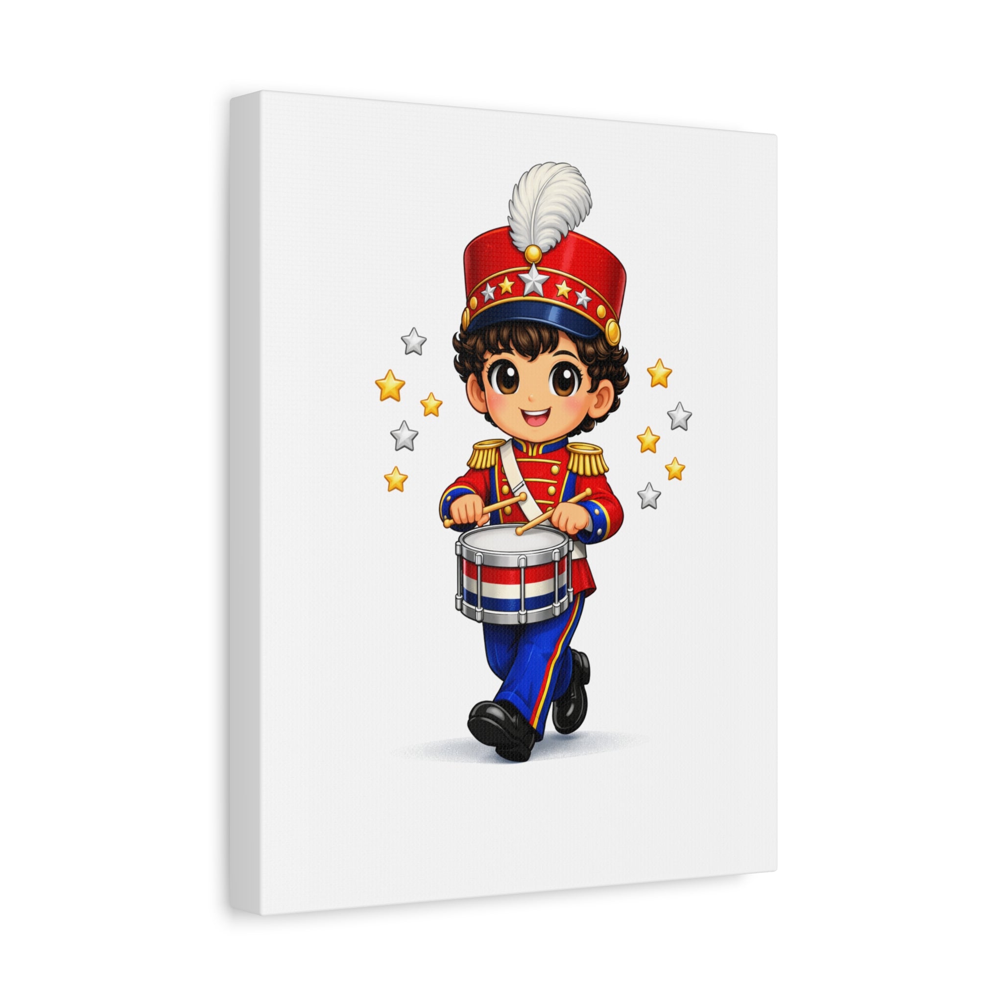 Patriotic Little Drummer Boy Canvas Print — 1.25" Stretched Matte Wall Art