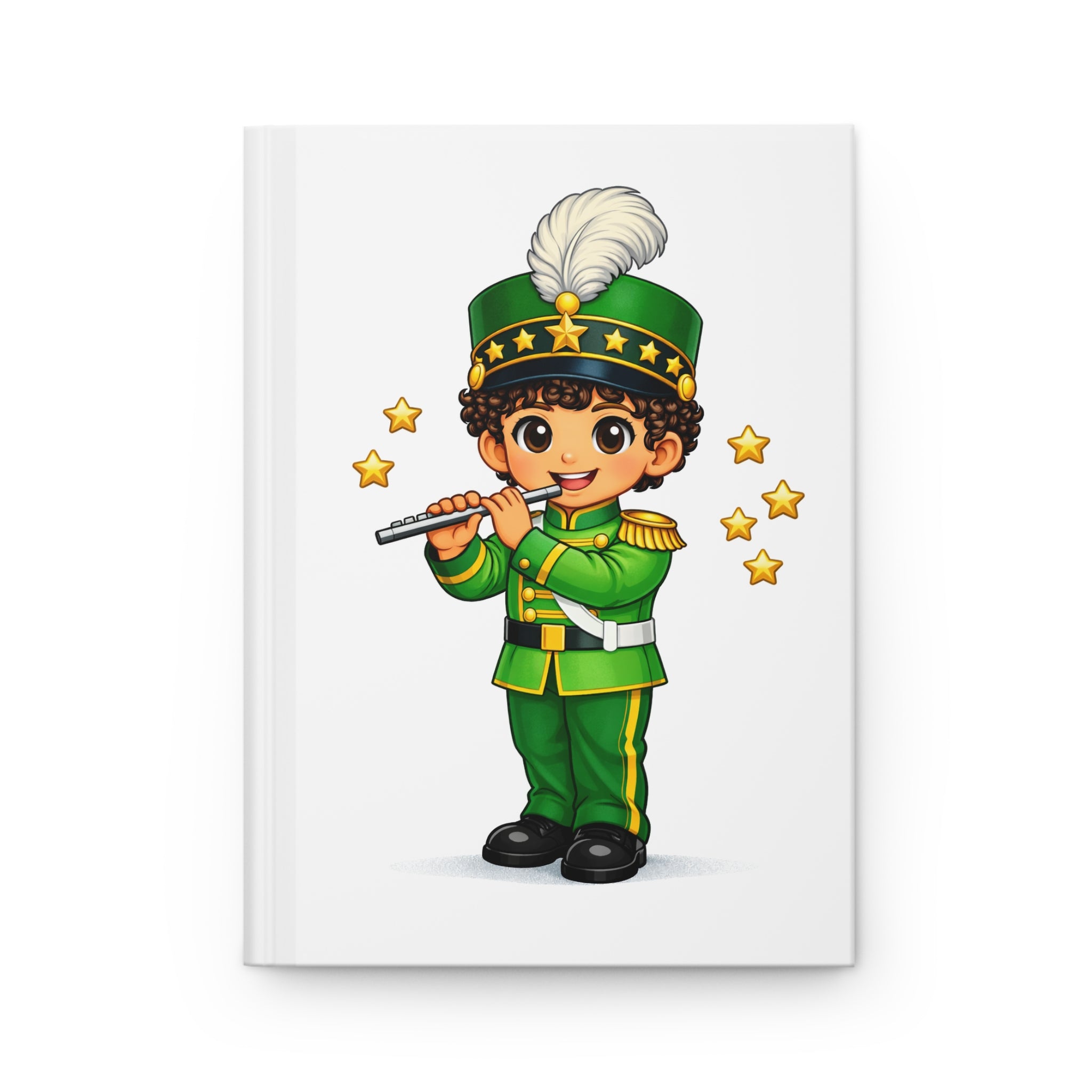 Marching Band Piccolo Hardcover Journal — Cute Kid Musician Notebook