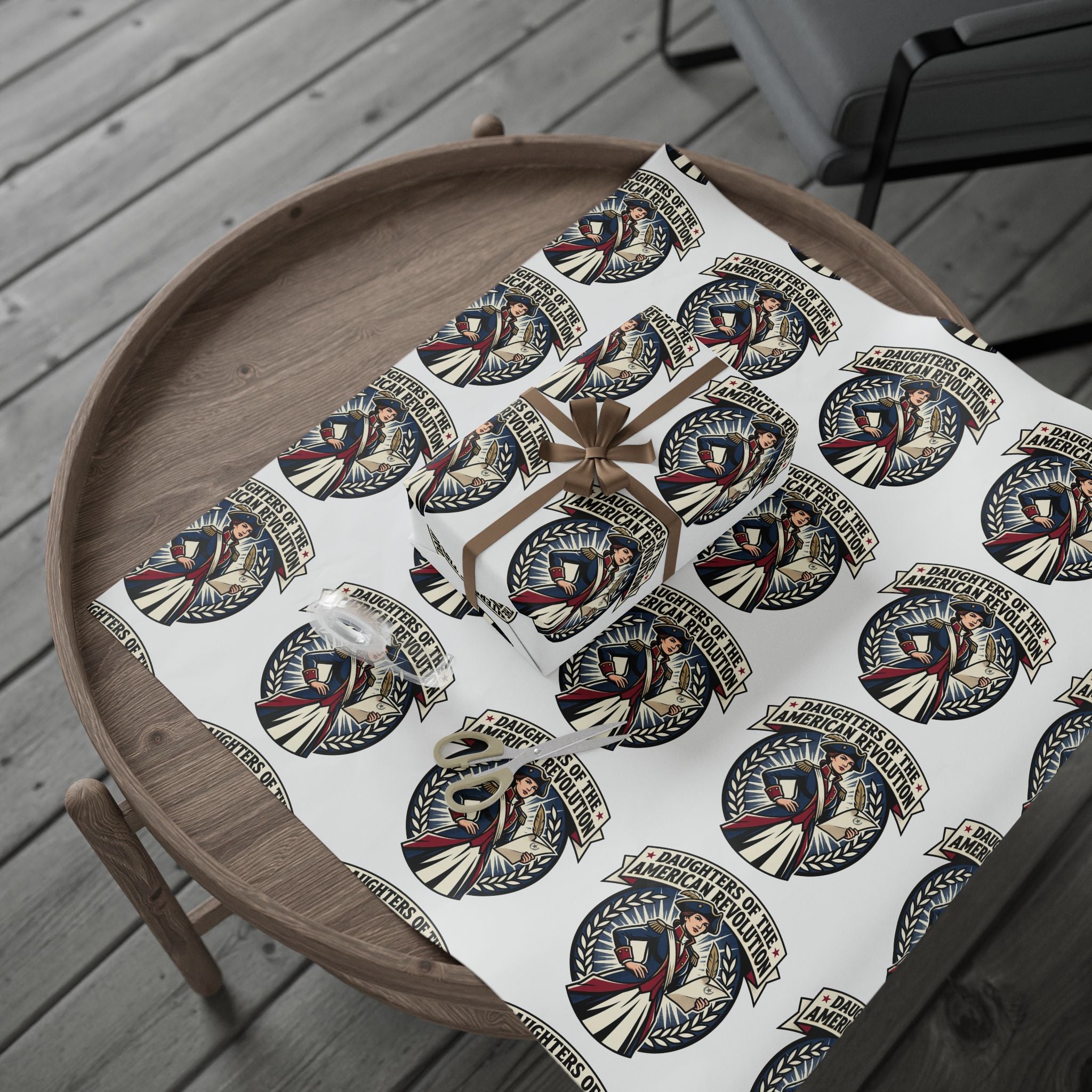 Patriotic Veteran Emblem Wrapping Paper – "Fighters of Freedom" Gift Wrap