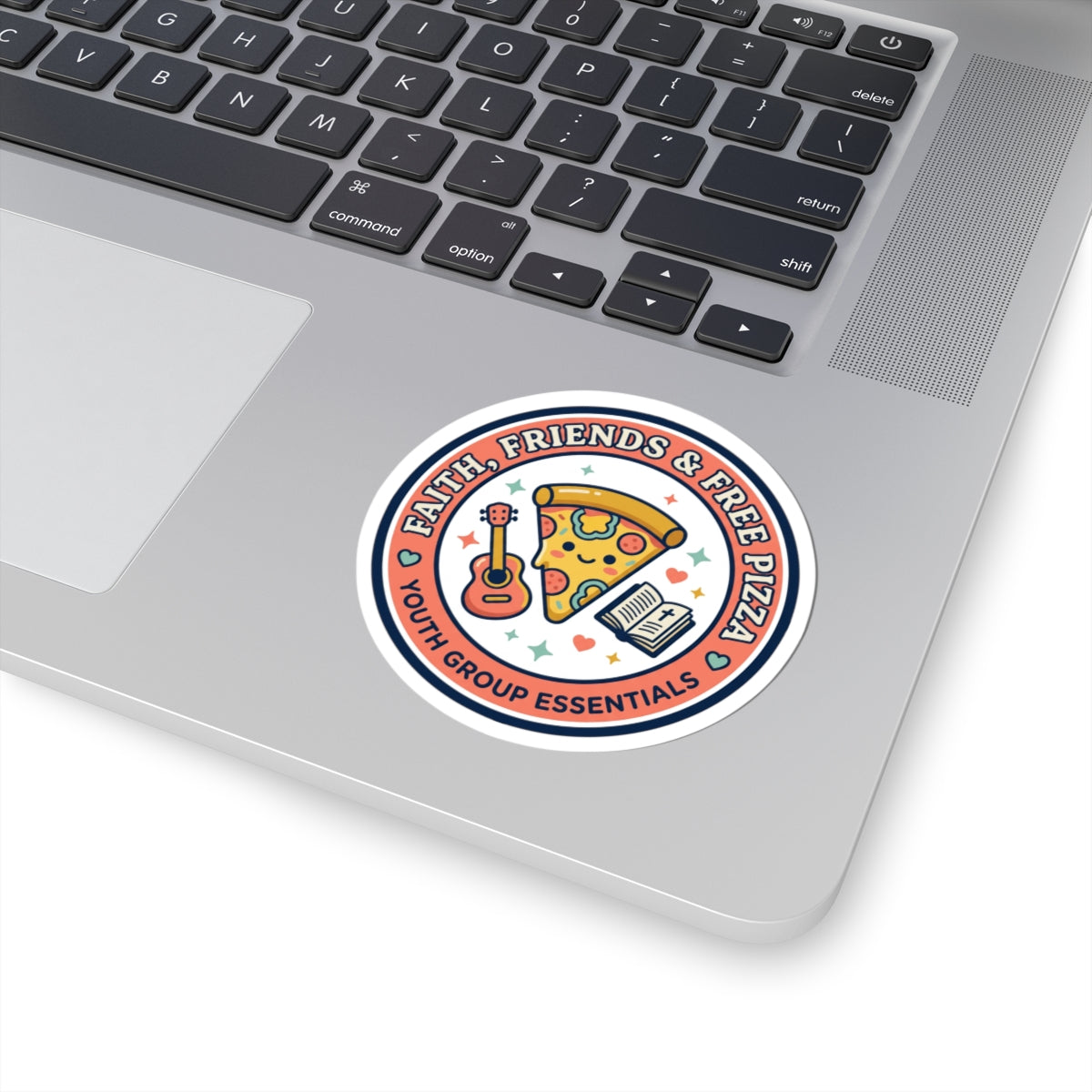 Faith, Friends & Free Pizza Sticker | Christian memes, church camp