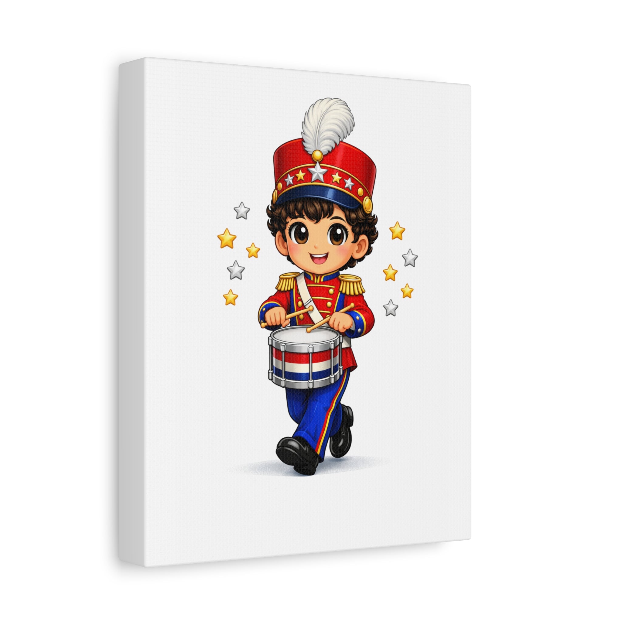 Patriotic Little Drummer Boy Canvas Print — 1.25" Stretched Matte Wall Art