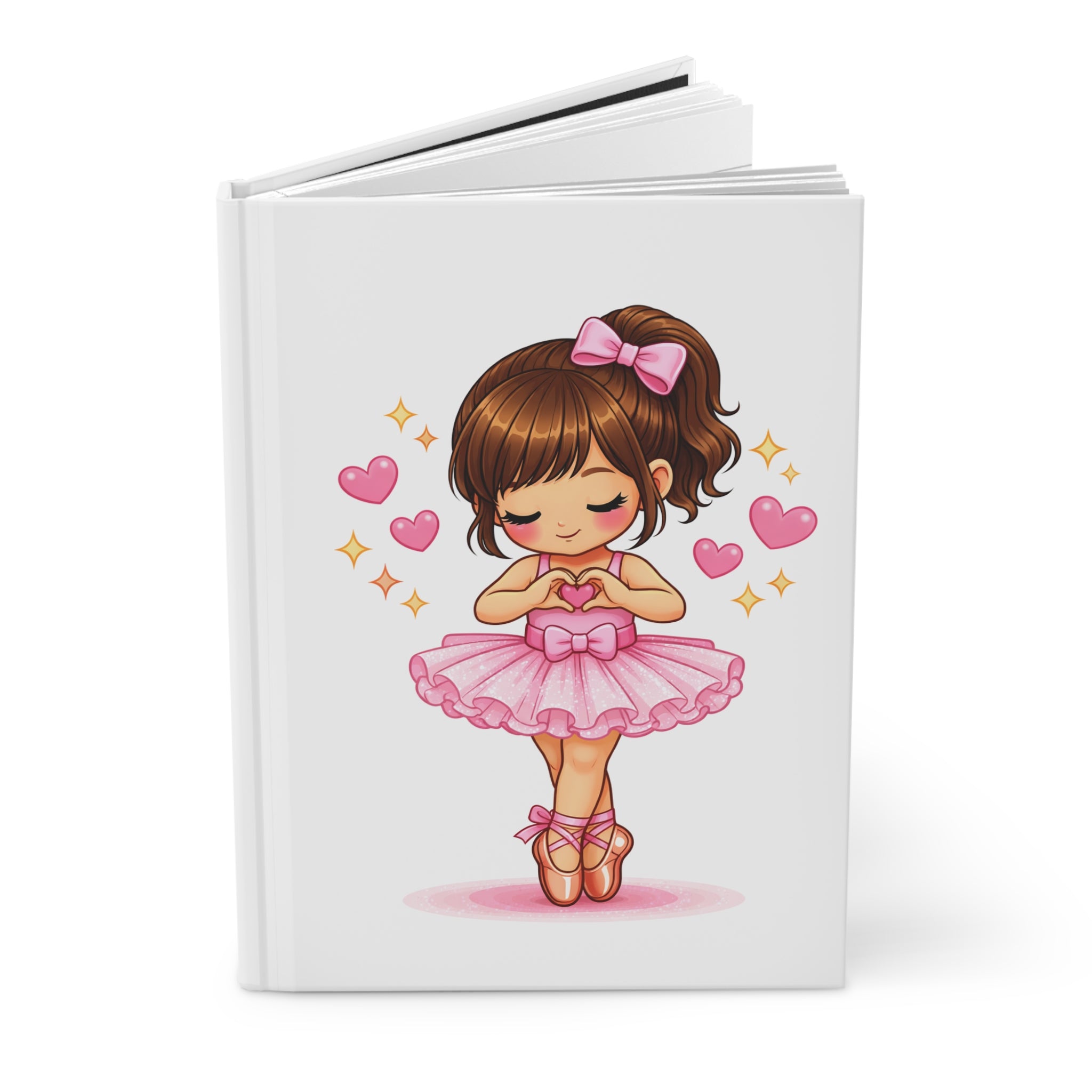 Ballerina Girl Hardcover Journal — Cute Pink Ballet Notebook for Kids & Dancers