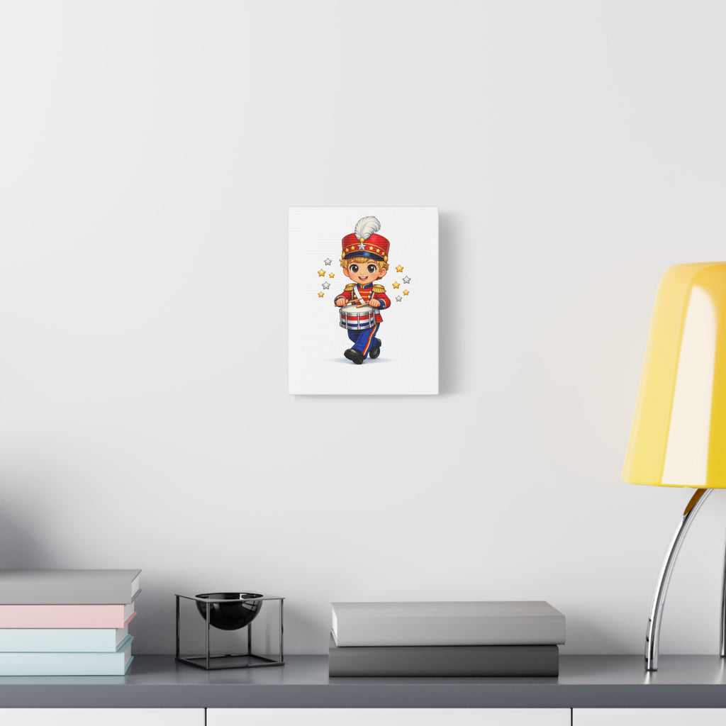 Drummer Boy Canvas Print — Cute Marching Band Nursery Wall Art