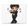 Flute Player Chibi Canvas Art — Cute Musician Wall Decor