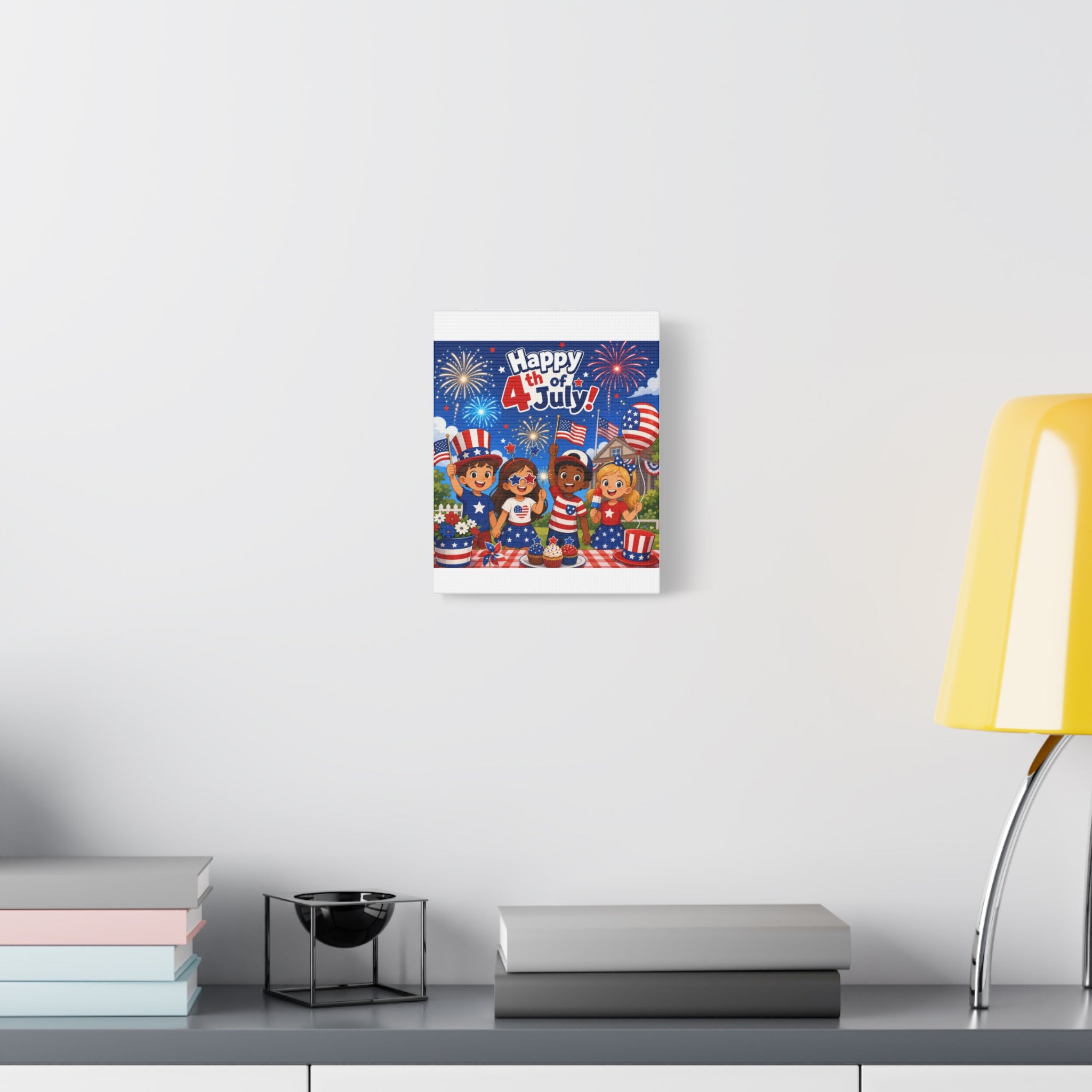 4th of July Kids Canvas Art – Happy 4th of July Patriotic Wall Decor