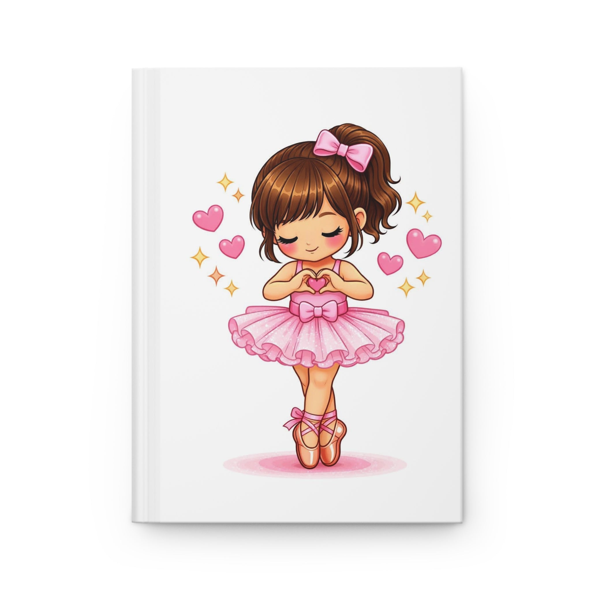 Ballet Girl Hardcover Journal — Cute Pink Ballerina Notebook for Kids & Dance Lovers
