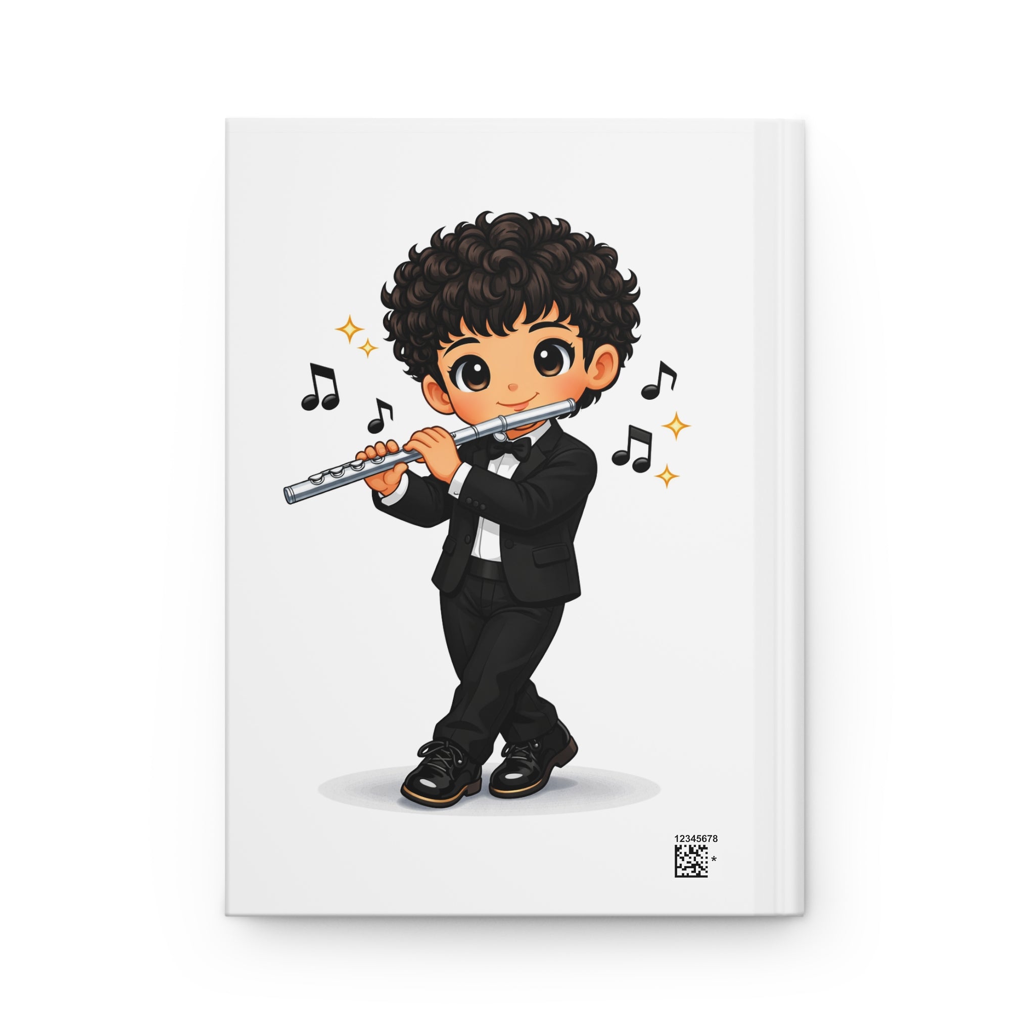 Flute Player Hardcover Journal — Cute Boy Musician Sketch Notebook