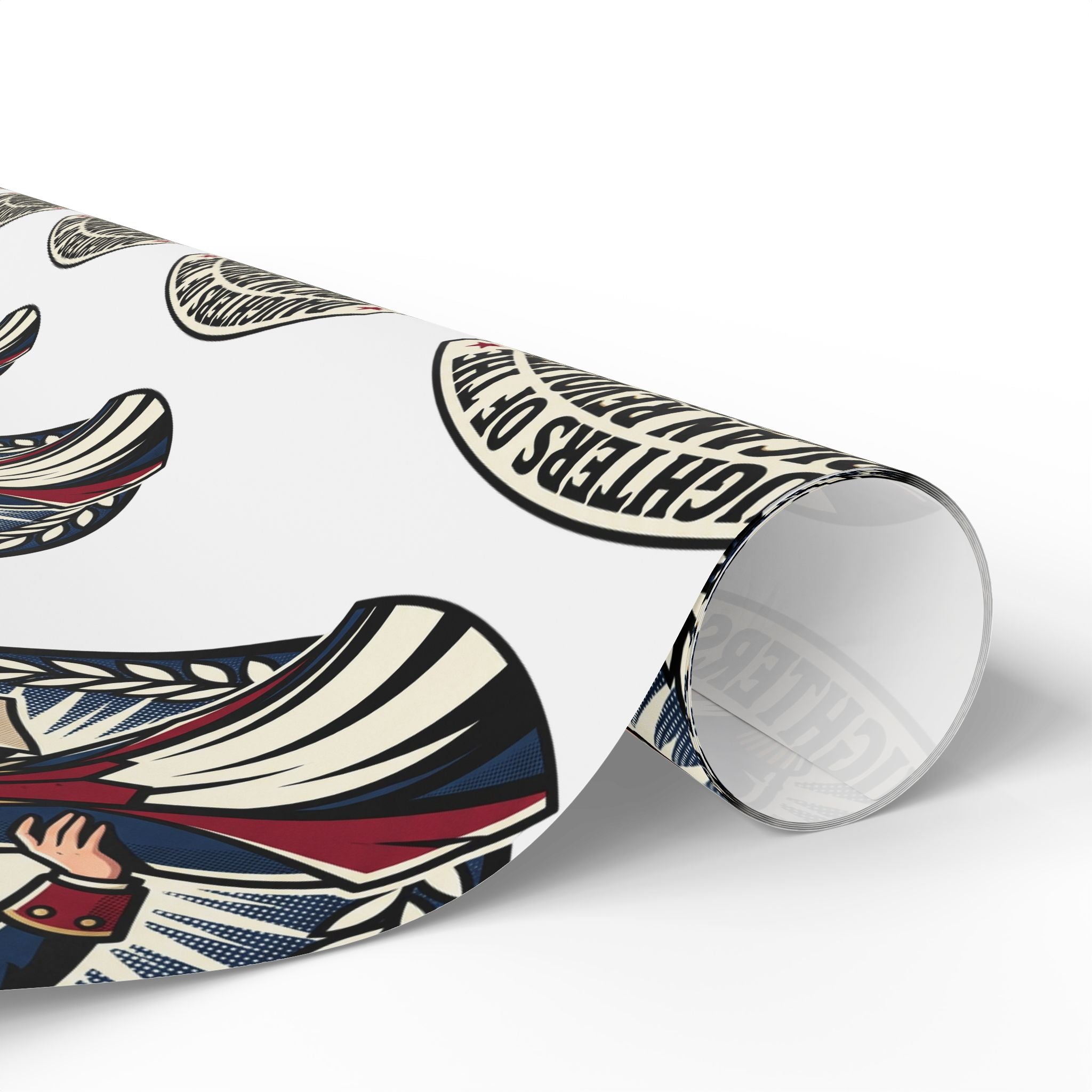Patriotic Veteran Emblem Wrapping Paper – "Fighters of Freedom" Gift Wrap