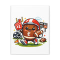 Cute Football Player Canvas Print — #1 Fan Stretched Matte Wall Art