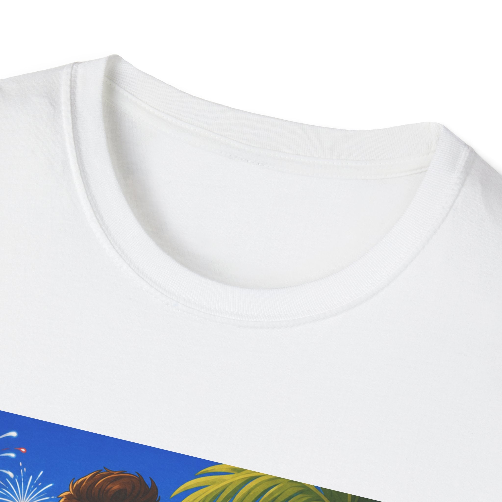 Patriotic USA Fourth of July Beach T-Shirt — USA Flag Muscle Man Graphic