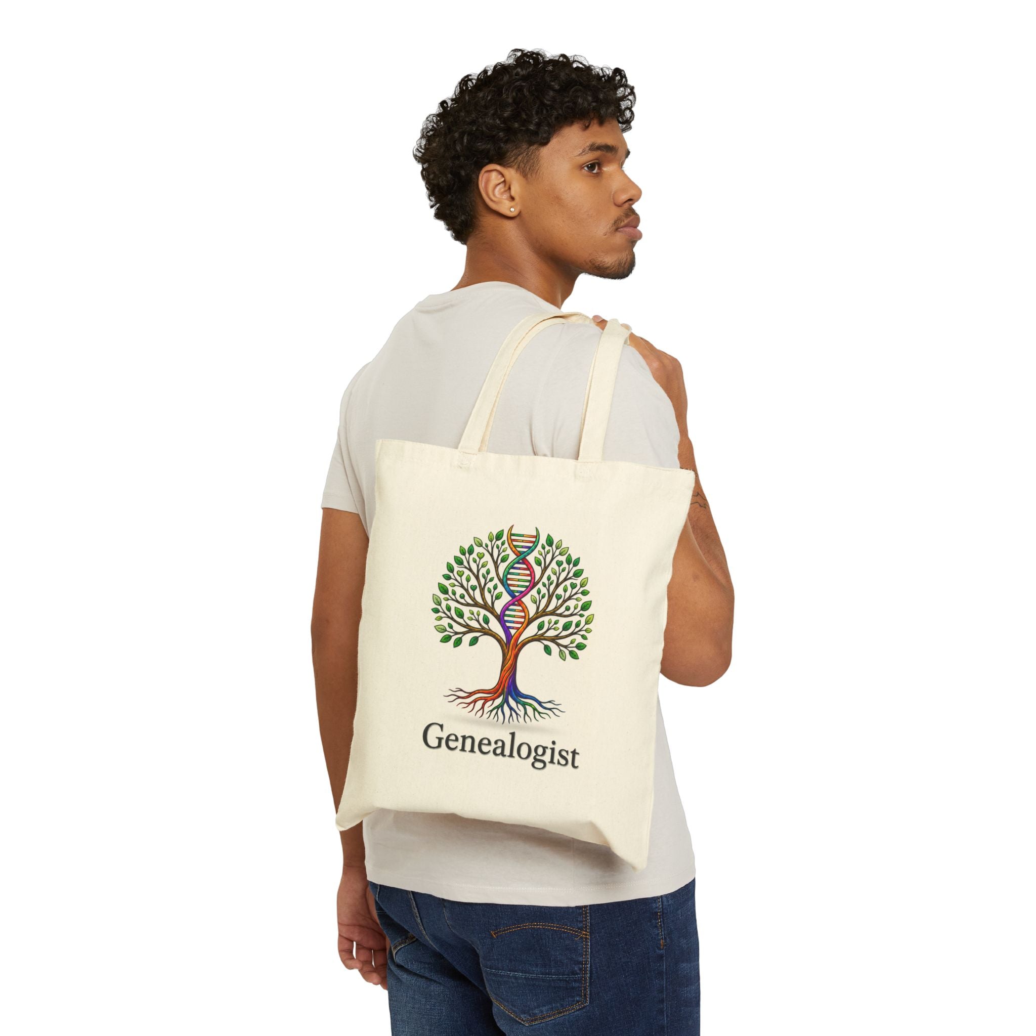 Genealogist Tree Tote Bag — DNA Family Tree Cotton Canvas Tote