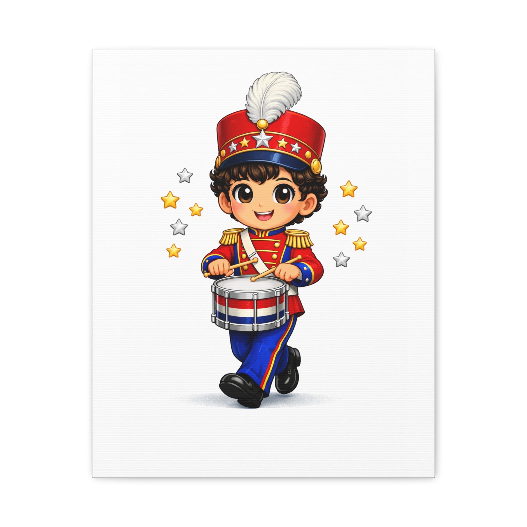 Patriotic Little Drummer Boy Canvas Print — 1.25" Stretched Matte Wall Art