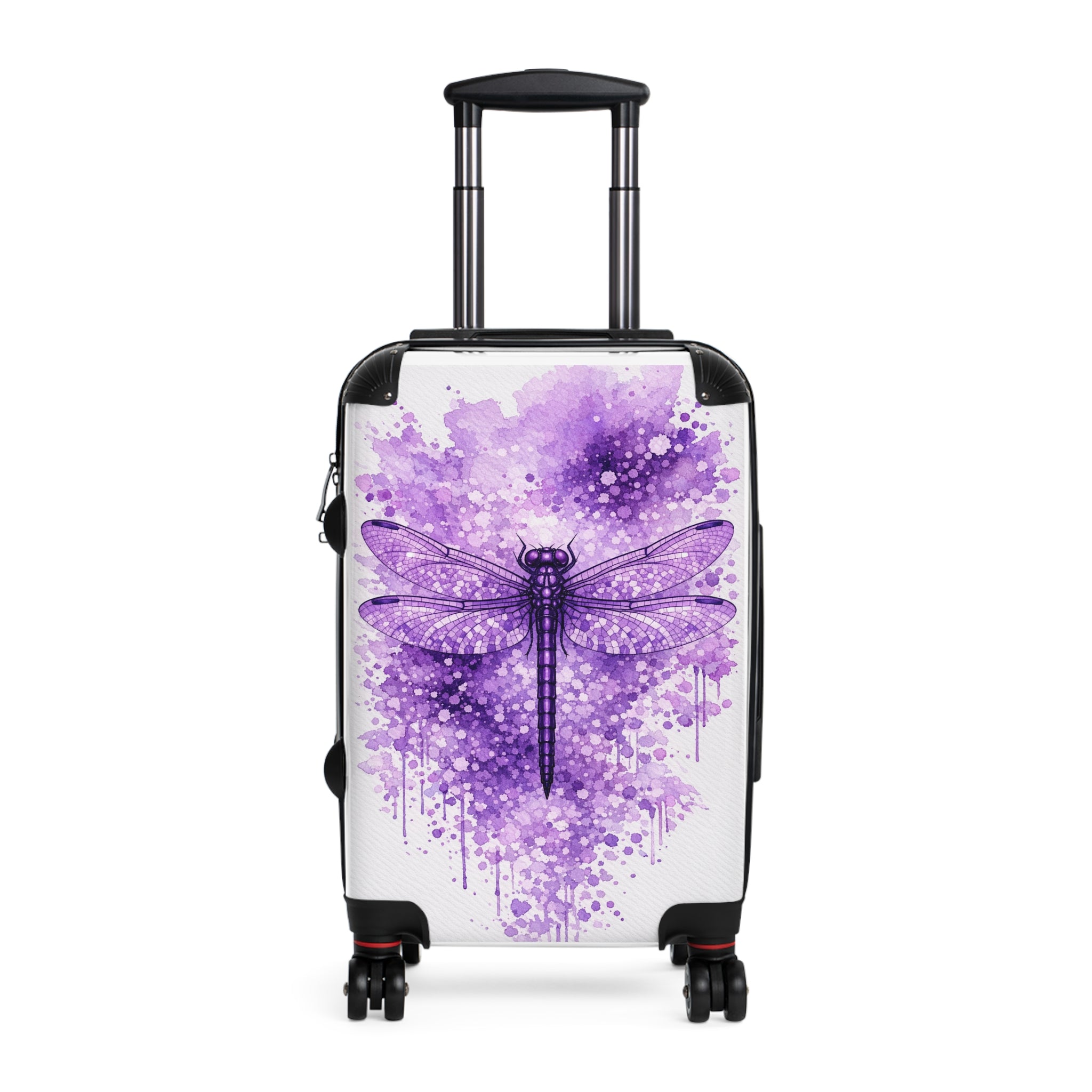 Dragonfly Purple Watercolor Suitcase — Artistic Carry-On Luggage