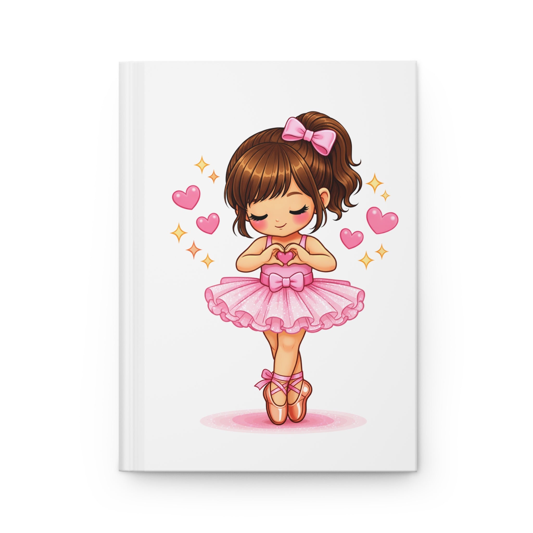 Ballerina Girl Hardcover Journal — Cute Pink Ballet Notebook for Kids & Dancers