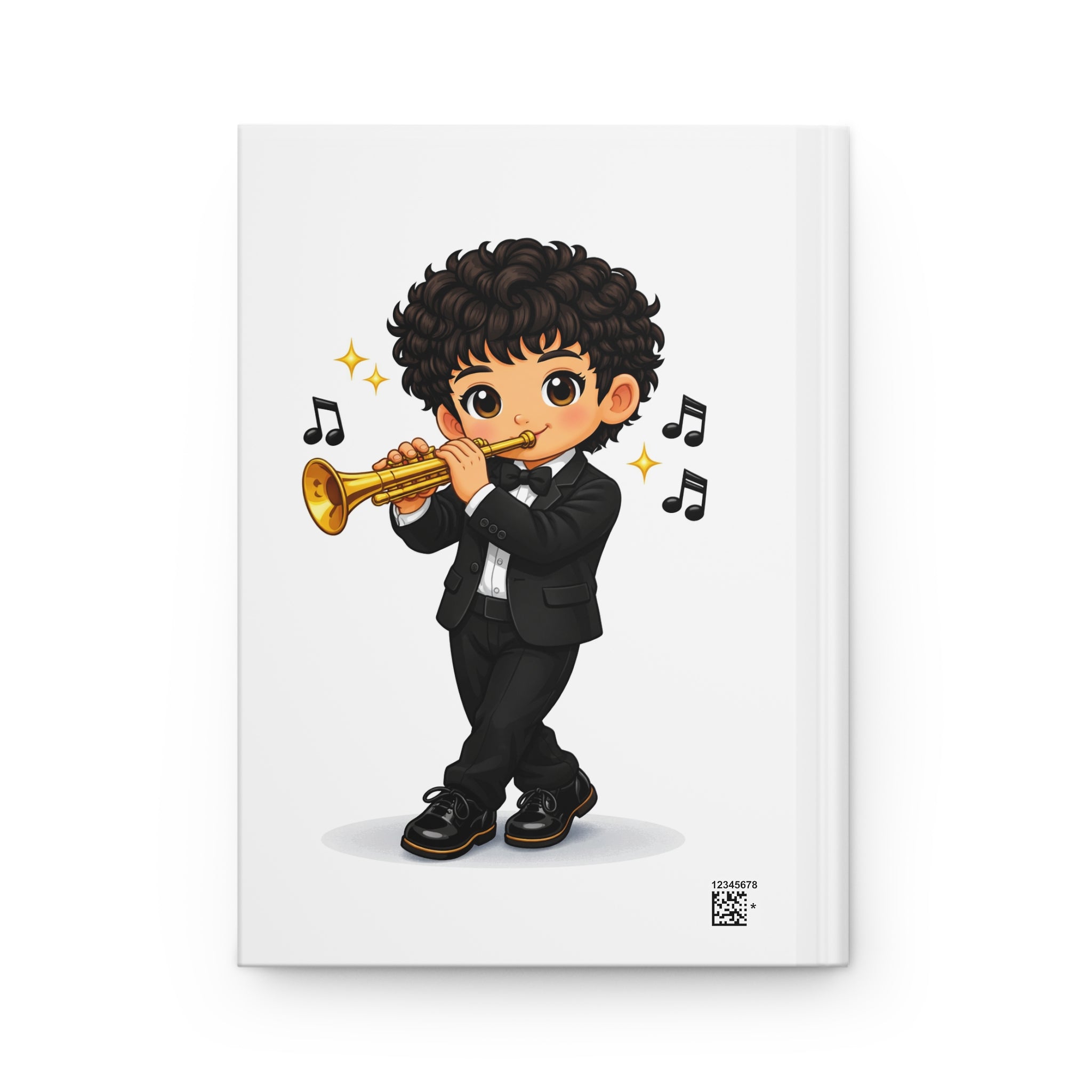 Trumpet Player Hardcover Journal — Cute Boy Musician Notebook for Music Students & Gifts