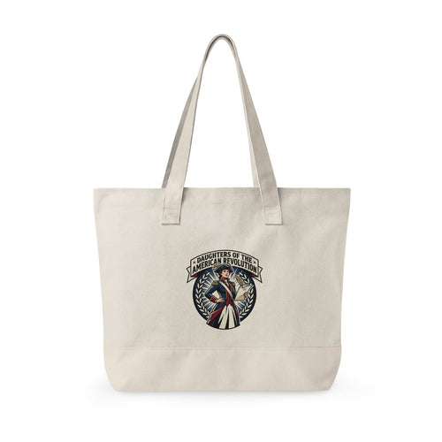American Revolution Canvas Tote Bag — Patriotic Zippered Beach & Market Tote