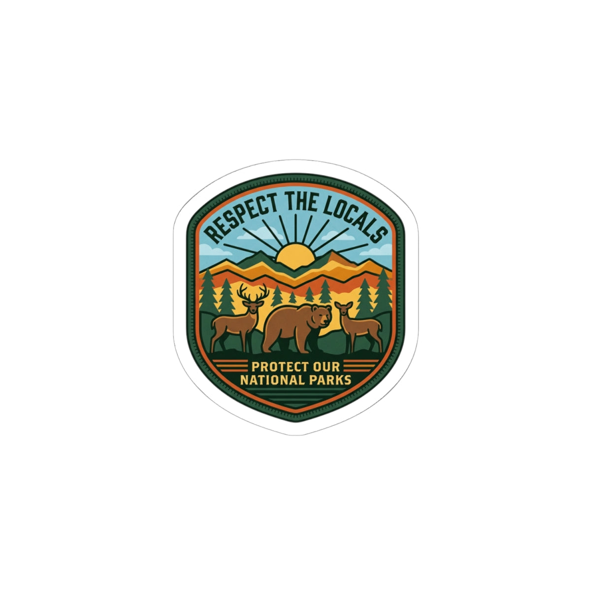 Respect the Locals Protect Our National Parks Sticker | vintage souvenir, hiking
