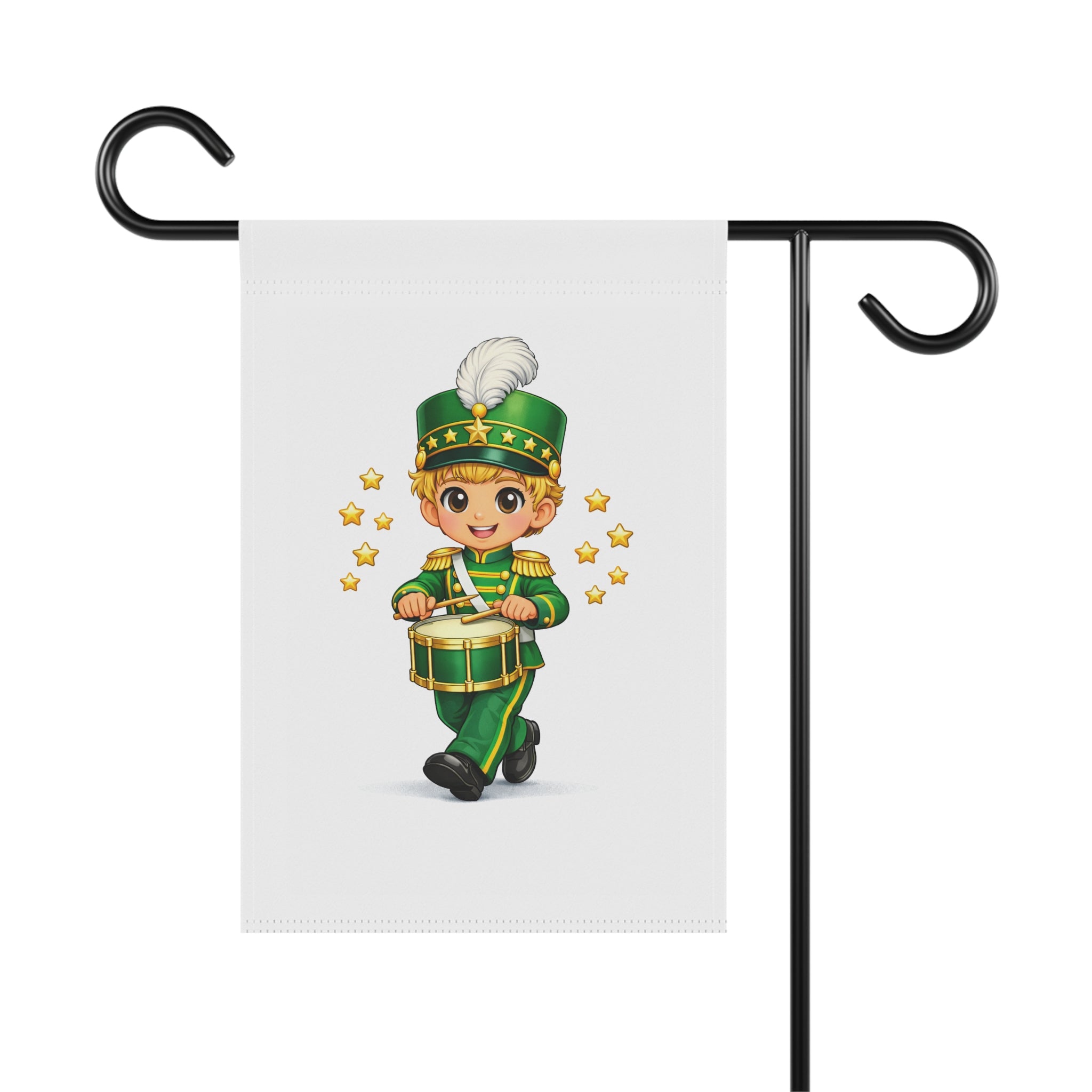 Marching Band Drummer Garden Flag — Cute Parade Musician Yard Banner