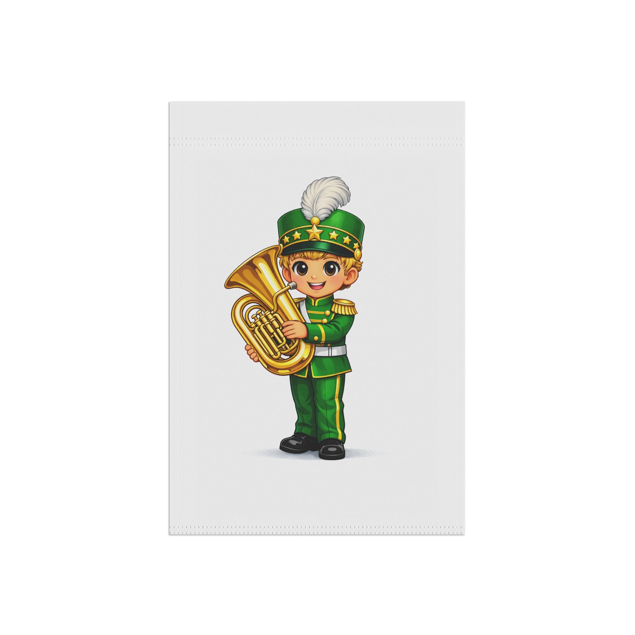 Marching Band Tuba Boy Garden Flag - Cute Musician Yard Banner