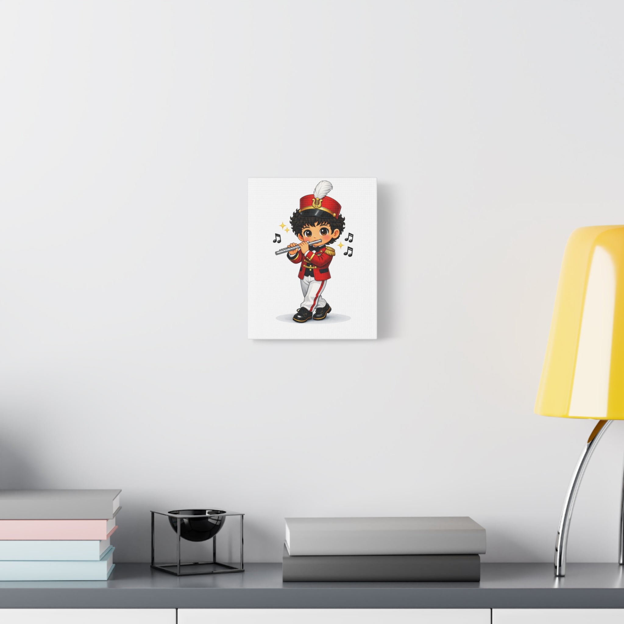 Marching Band Flutist Canvas Print — Cute Cartoon Musician Wall Art