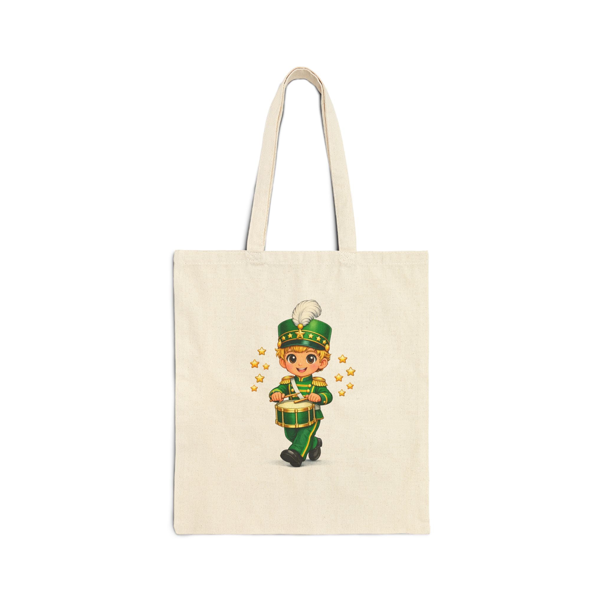St. Patrick's Day Leprechaun Drum Tote Bag — Cute Irish Parade Cotton Canvas Tote