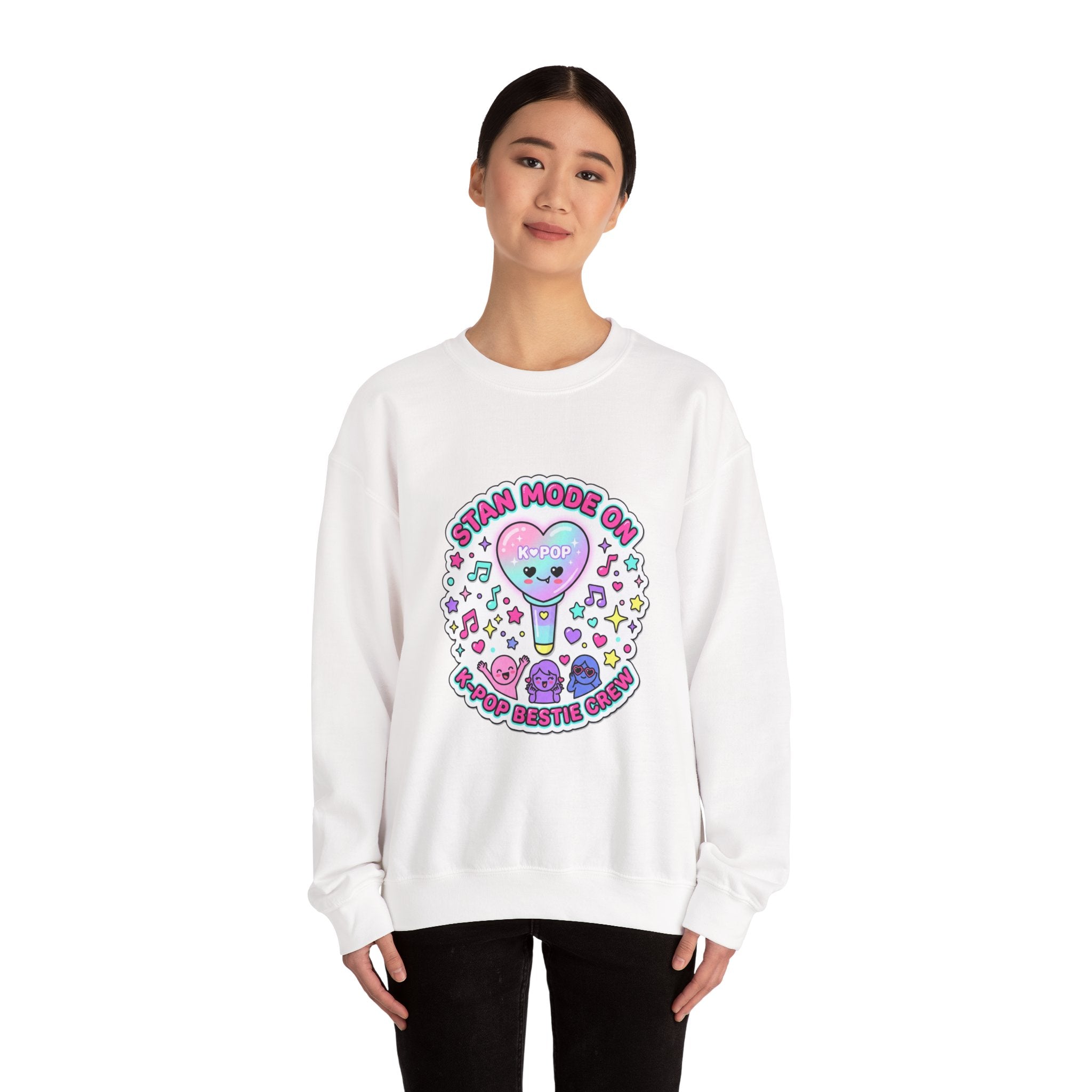 Stan Mode On Crewneck Sweatshirt | K-pop stan, lightstick, bias vibes