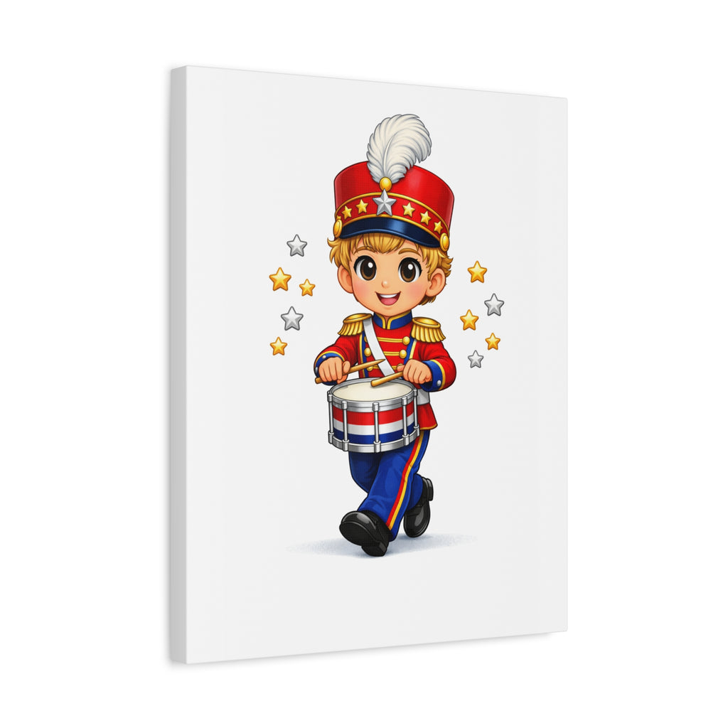 Drummer Boy Canvas Print — Cute Marching Band Nursery Wall Art