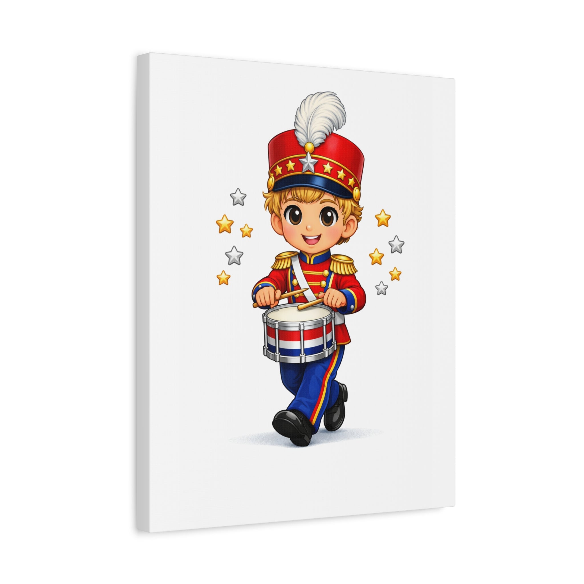 Drummer Boy Canvas Print — Cute Marching Band Nursery Wall Art
