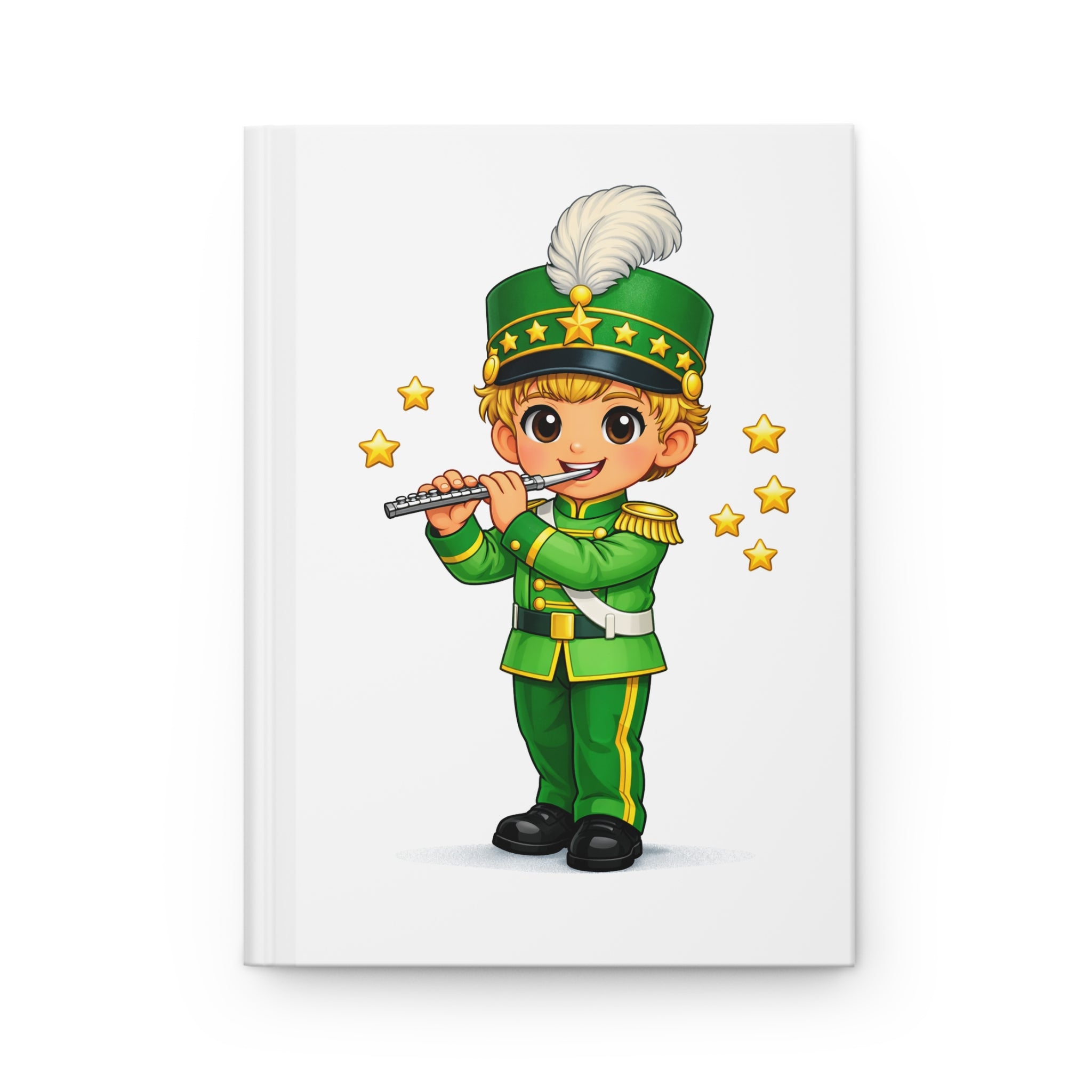 Marching Band Piccolo Player Hardcover Journal — Cute Kids Musician Notebook