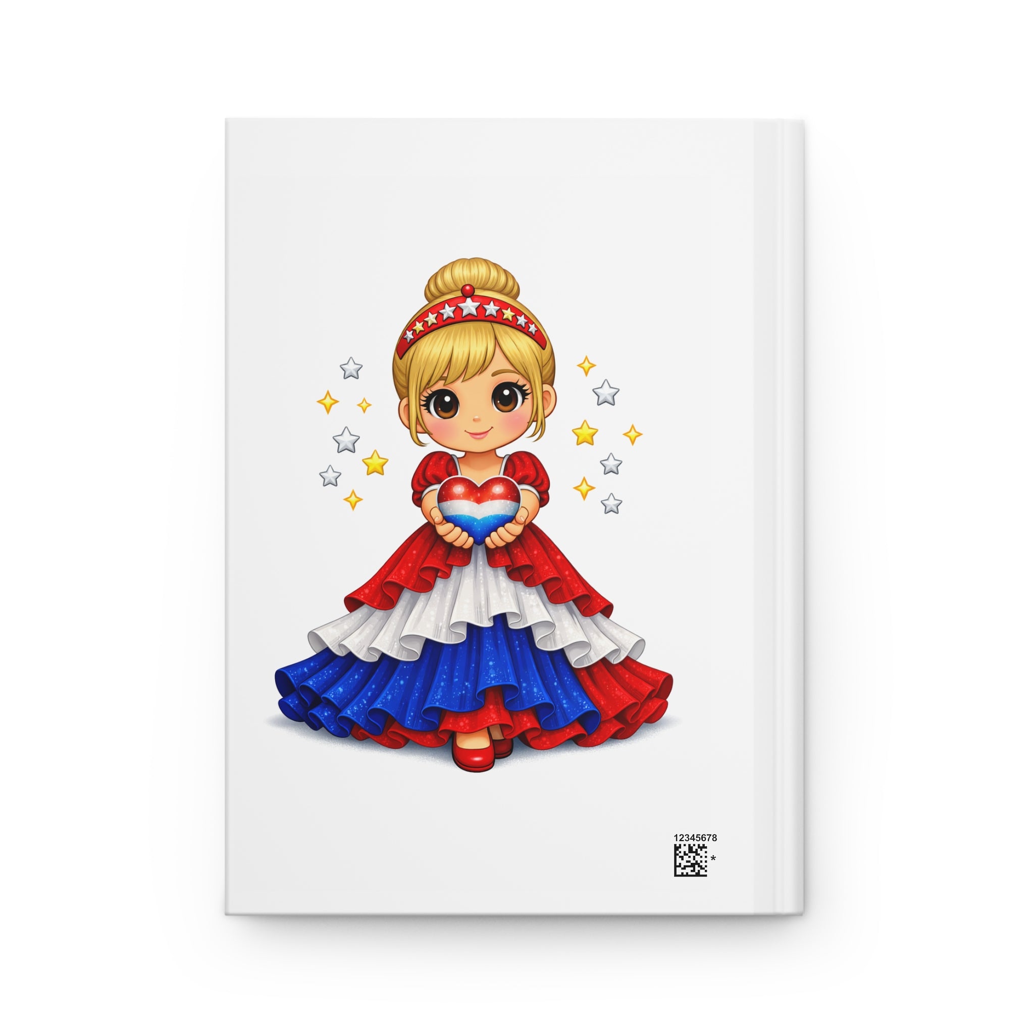 Patriotic Girl Hardcover Journal — Red White Blue USA Stars Notebook