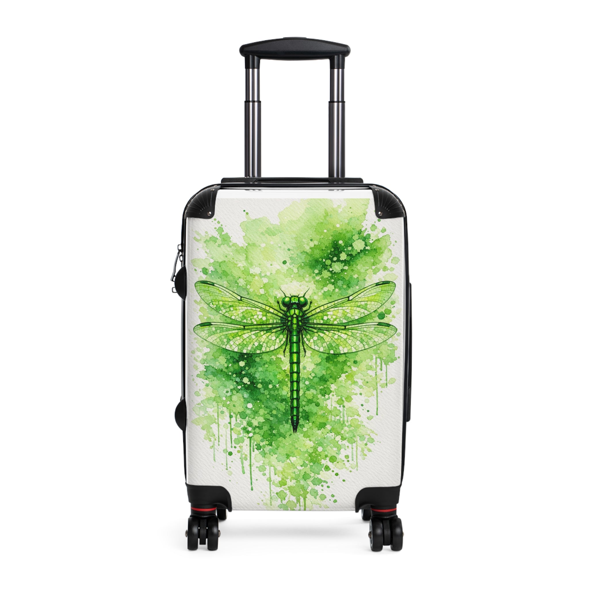 Green Dragonfly Suitcase - Watercolor Insect Luggage Cover