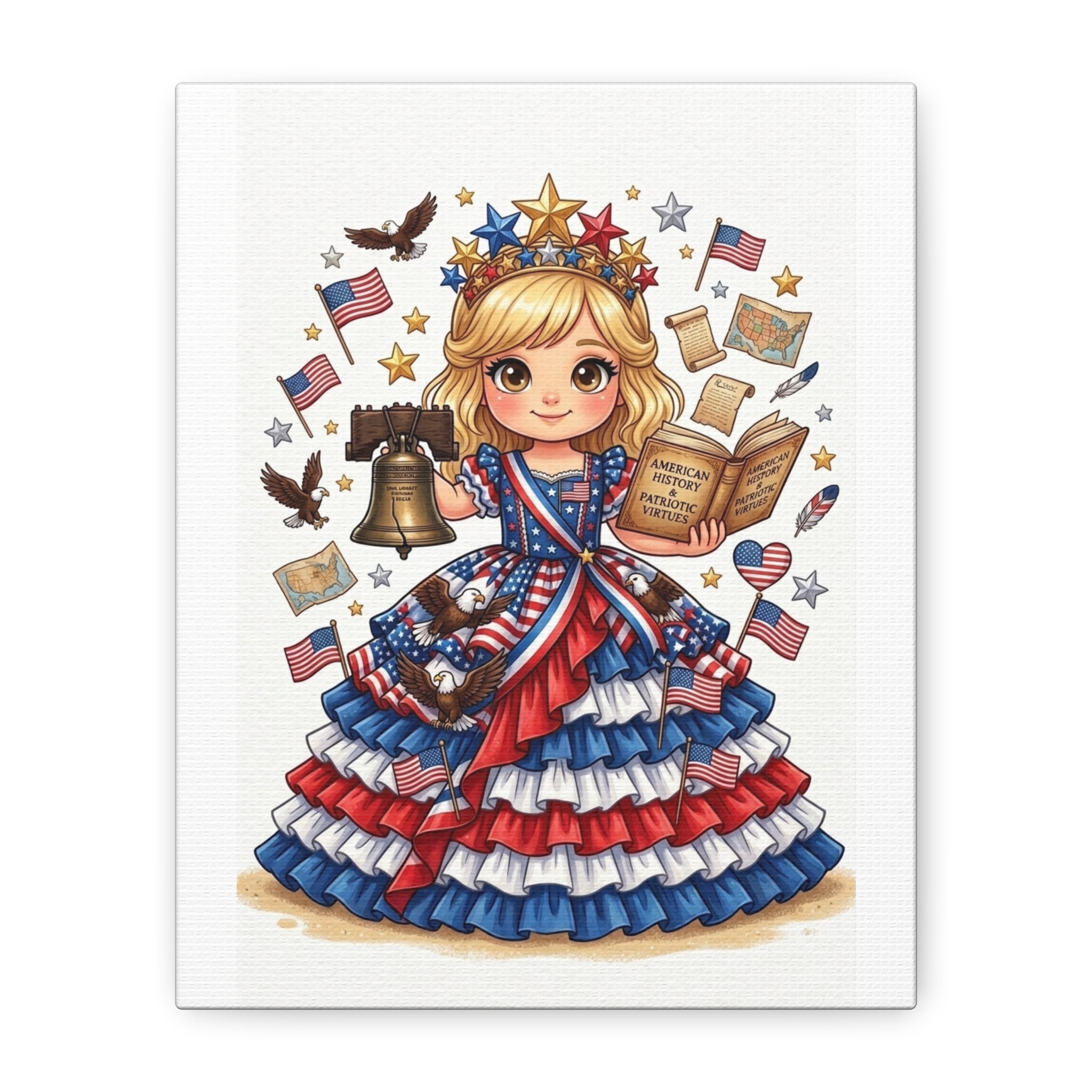 Patriotic Girl Liberty Canvas