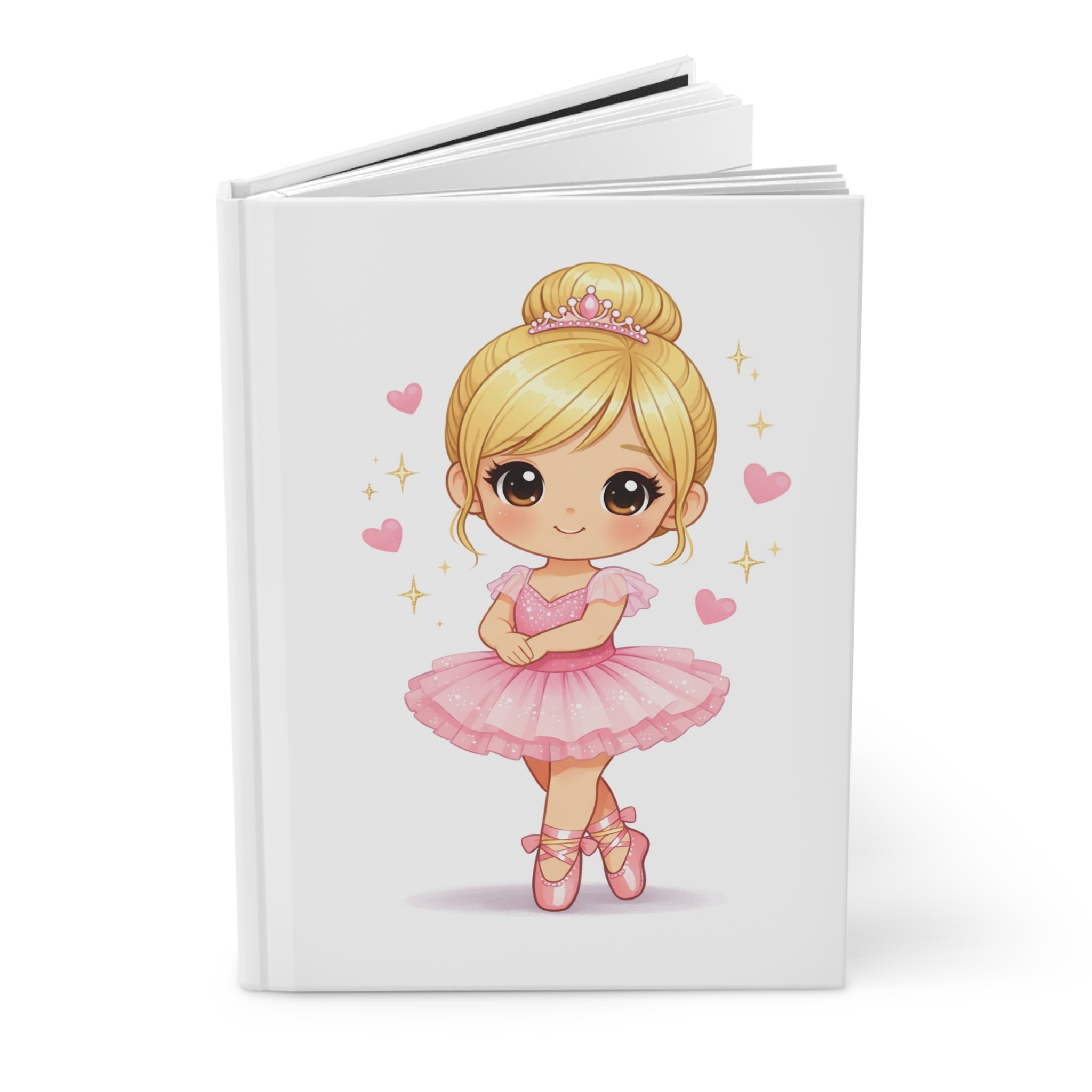 Ballet Princess Hardcover Journal — Cute Pink Ballerina Notebook for Girls