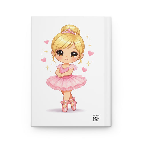 Ballet Princess Hardcover Journal — Cute Pink Ballerina Notebook for Girls