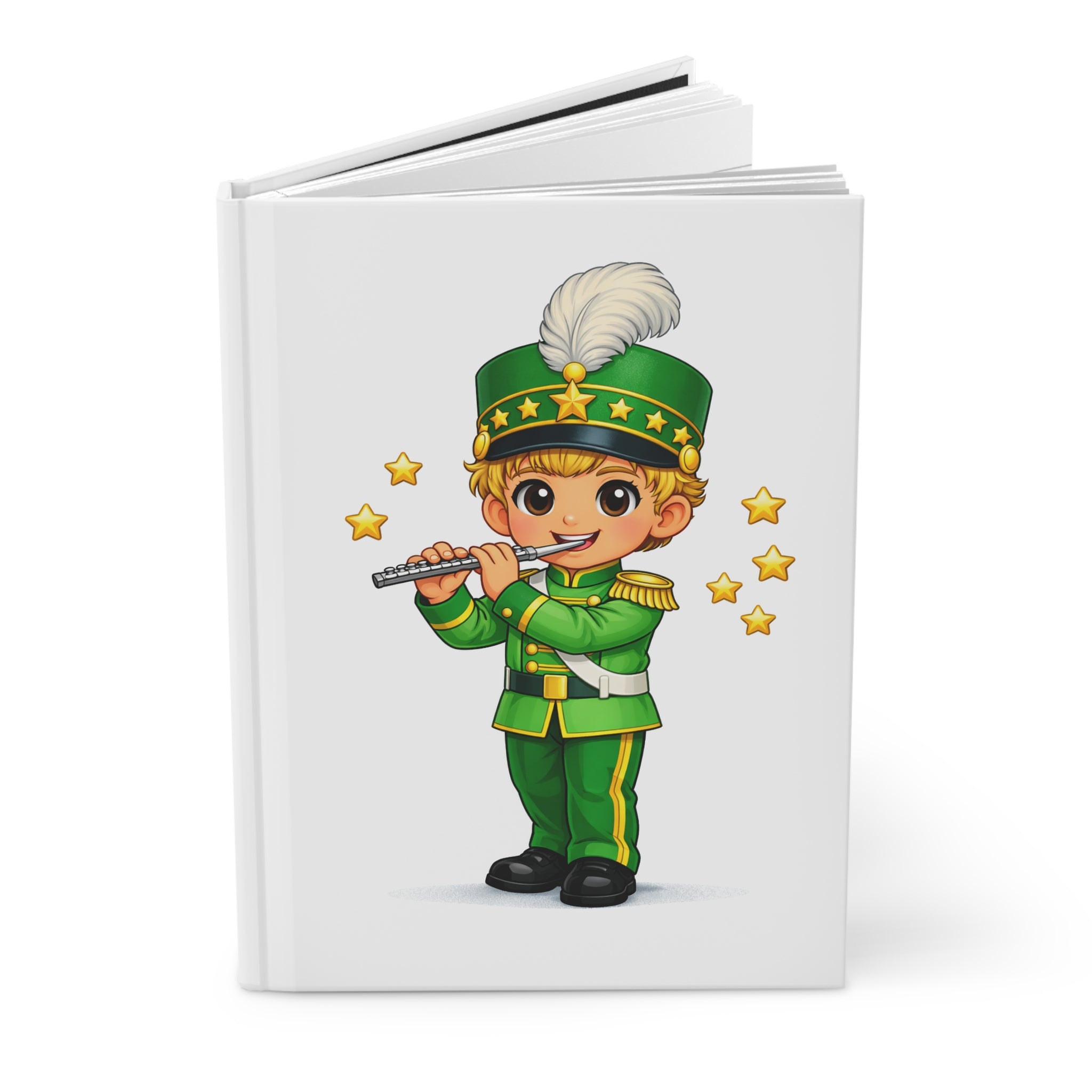 Marching Band Piccolo Player Hardcover Journal — Cute Kids Musician Notebook