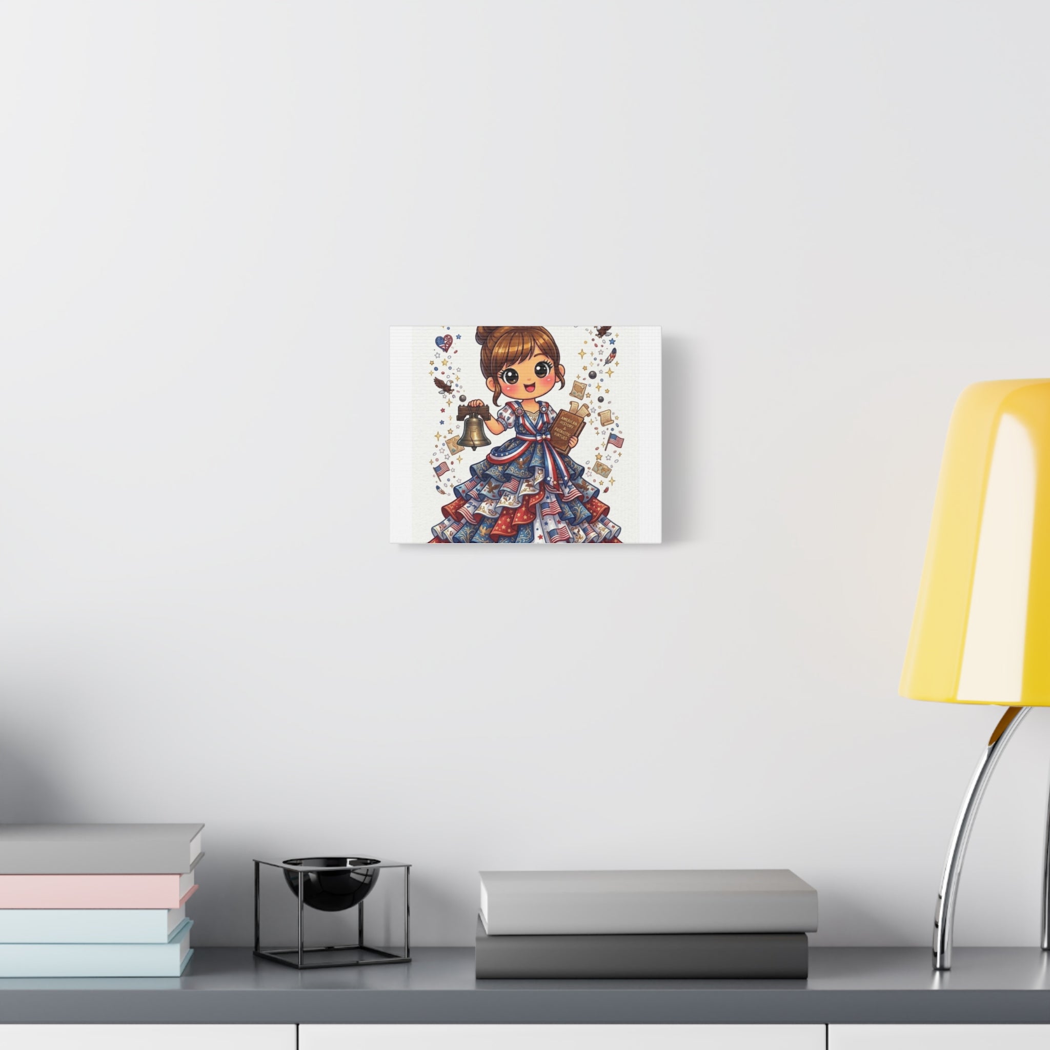Patriotic Girl Canvas Print — Fourth of July Americana Wall Art
