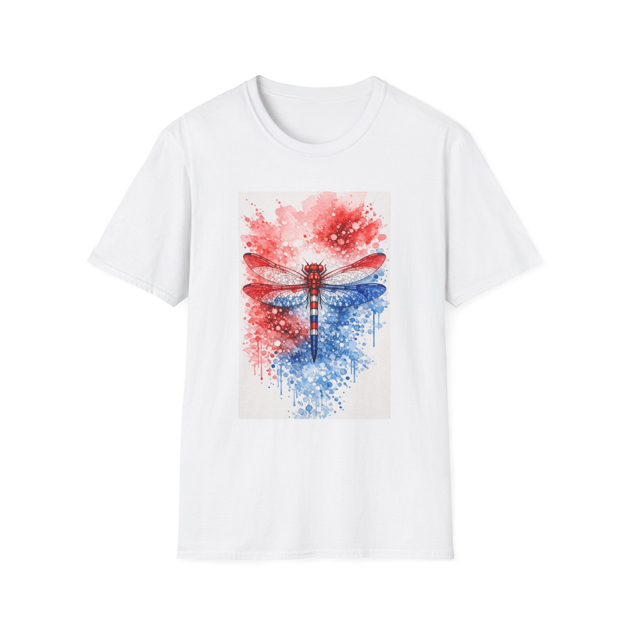 Patriotic Watercolor Dragonfly T‑Shirt
