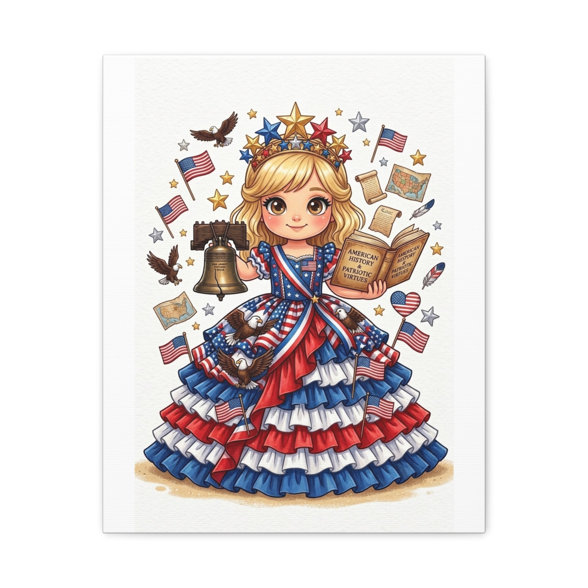 Patriotic Girl Liberty Canvas