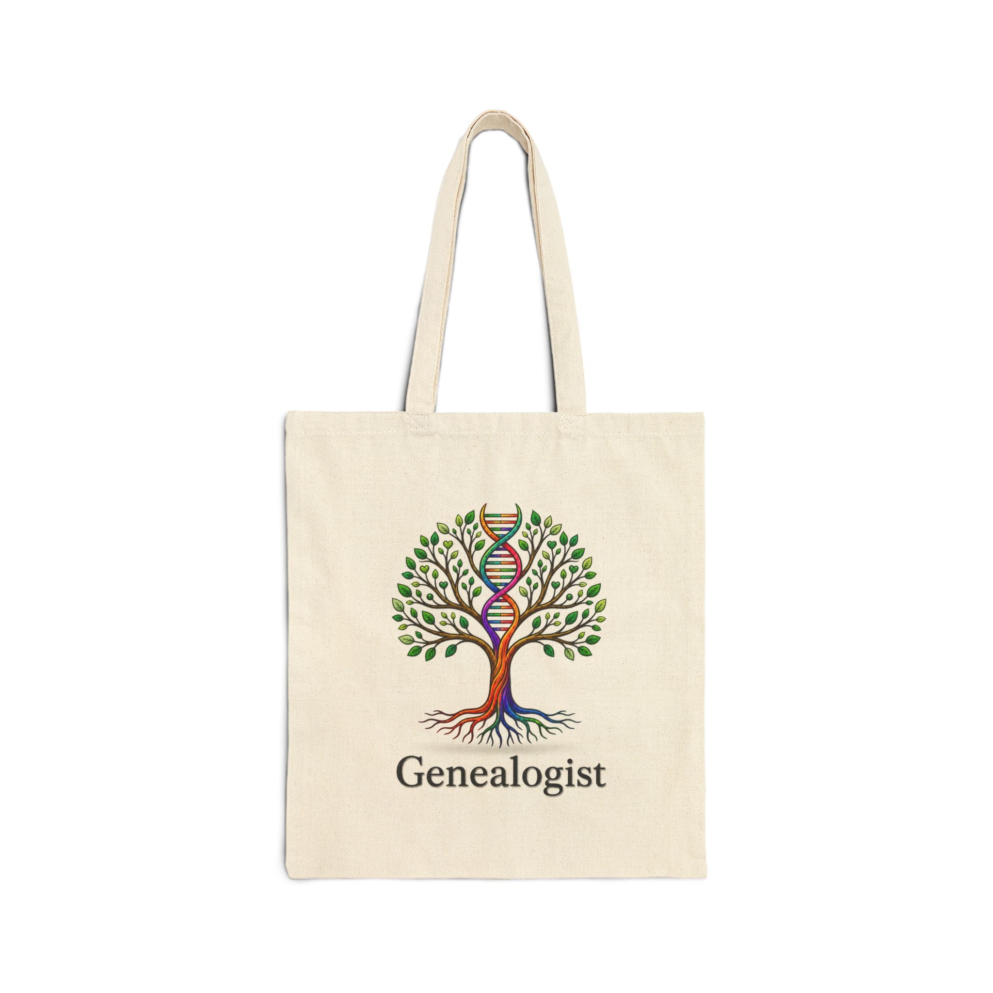 Genealogist Tree Tote Bag — DNA Family Tree Cotton Canvas Tote
