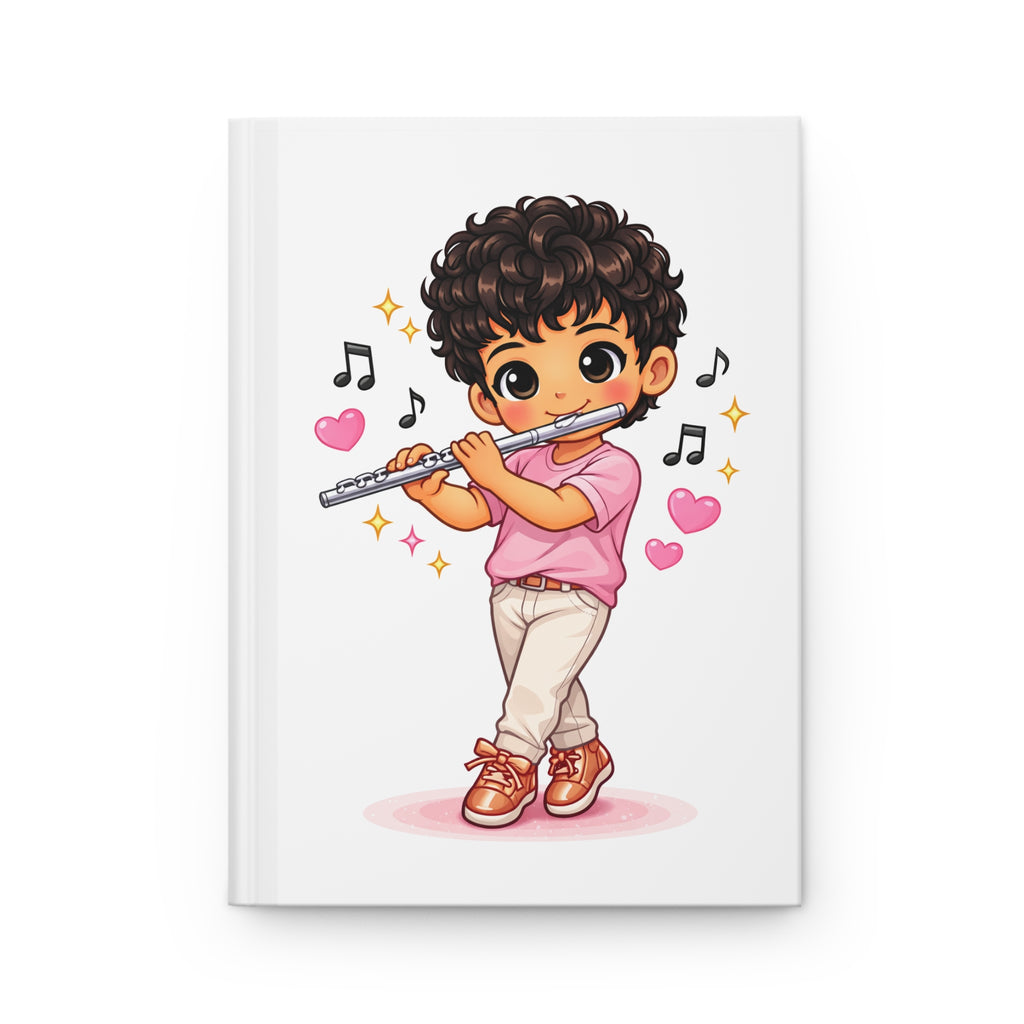 Flute Player Cute Kawaii Hardcover Journal