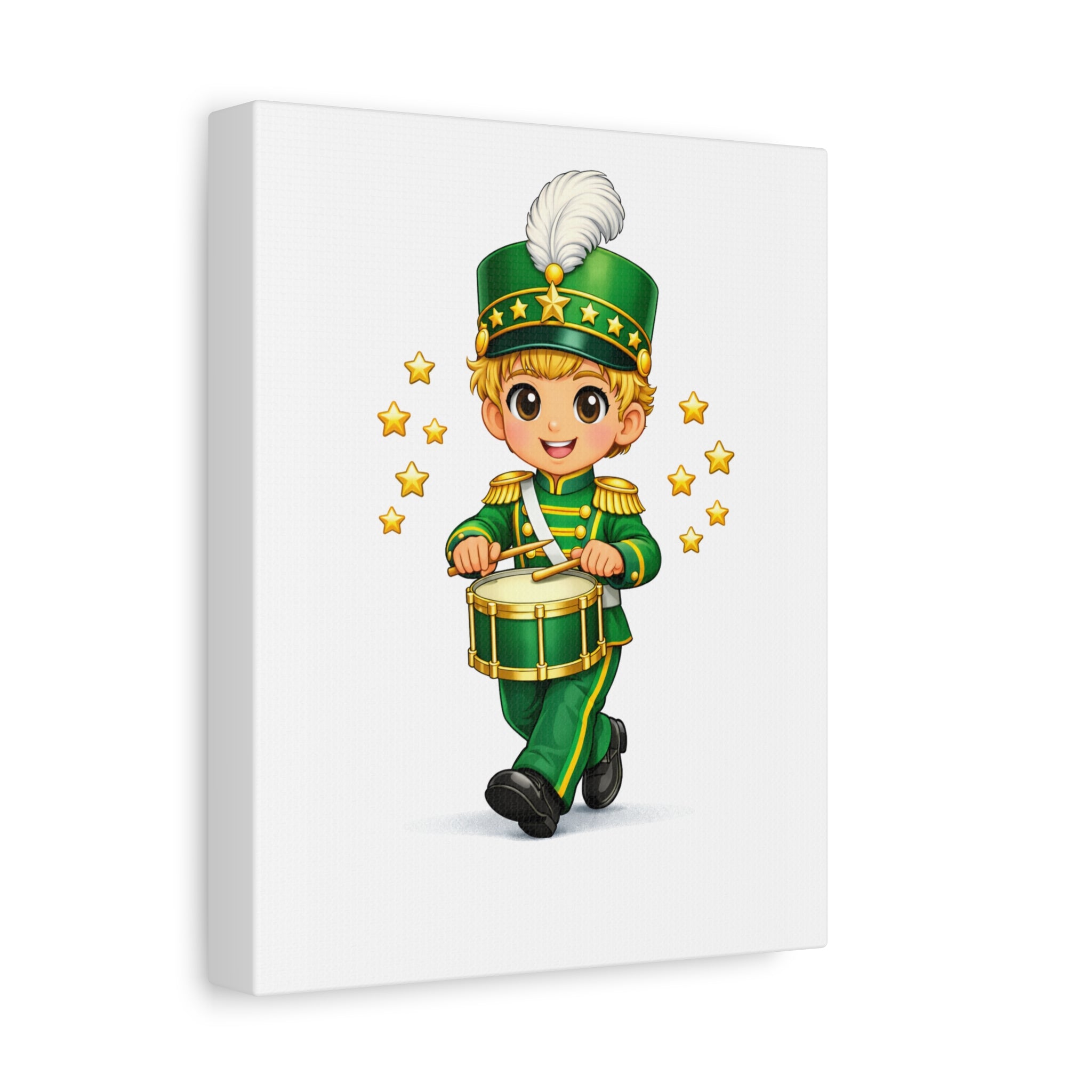 Drummer Boy Canvas Print — Cute Marching Band Wall Art for Kids’ Rooms
