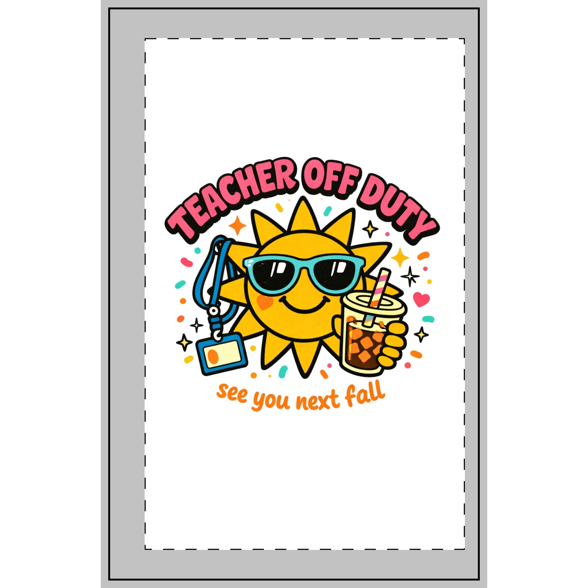 Teacher Off Duty Spiral Notebook - Dotted | See You Next Fall Sunny Teacher Gift