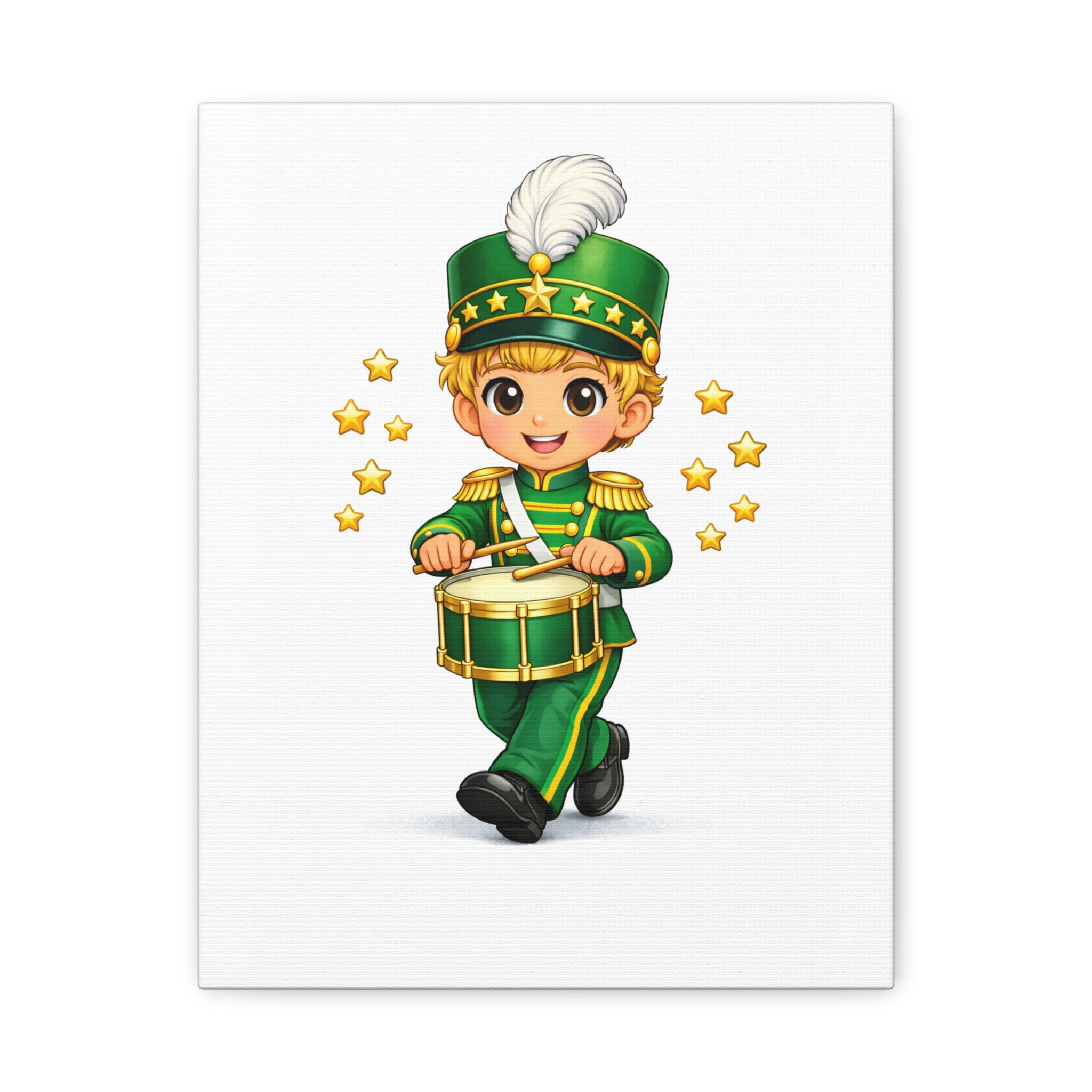 Drummer Boy Canvas Print — Cute Marching Band Wall Art for Kids’ Rooms