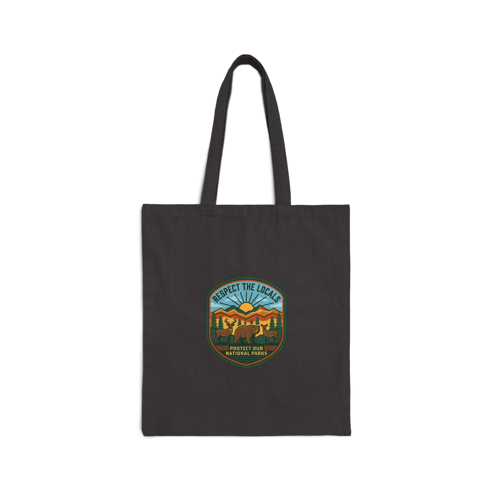 Respect the Locals vintage national parks tote | protect our parks, leave no trace