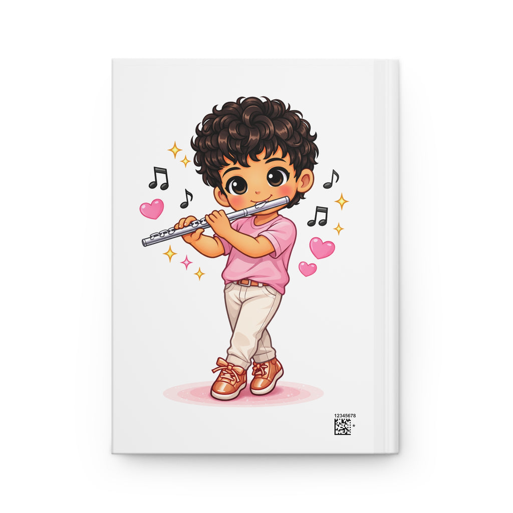 Flute Player Cute Kawaii Hardcover Journal