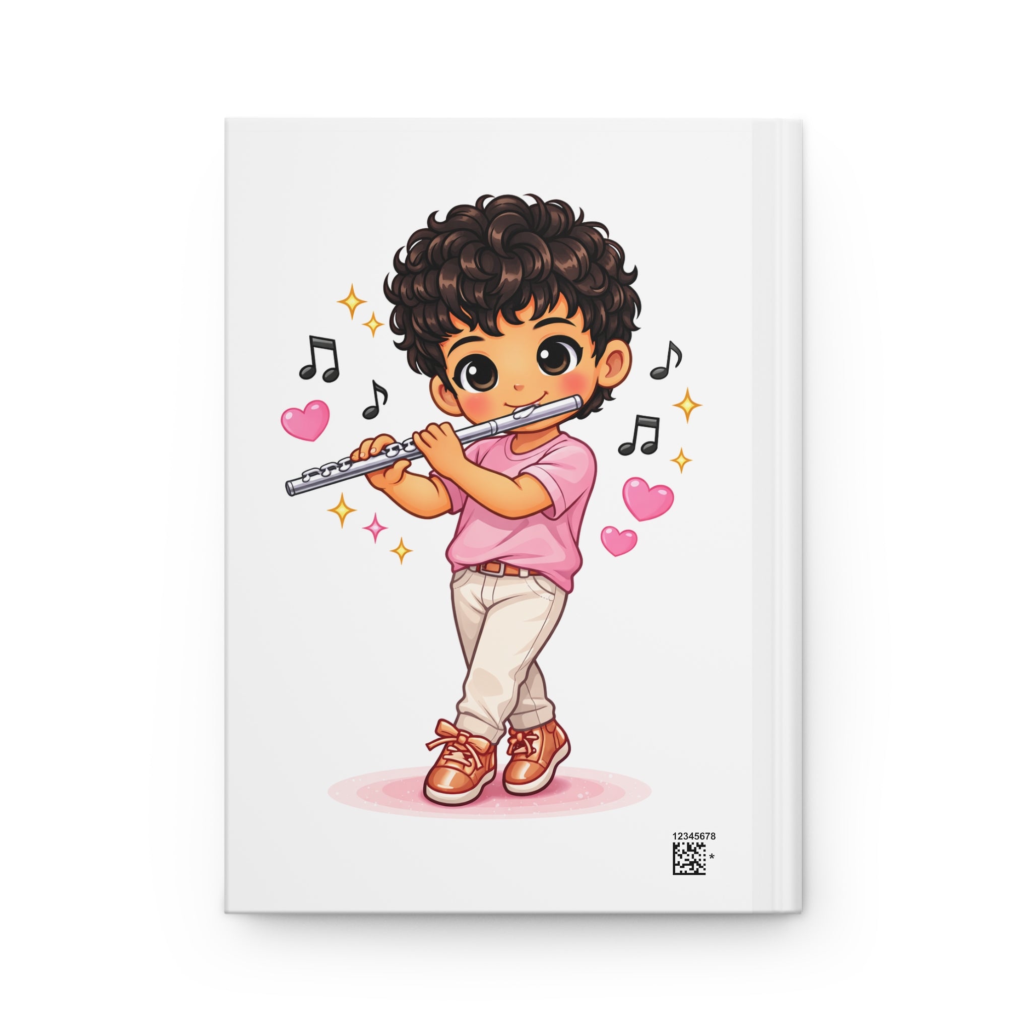 Flute Player Cute Kawaii Hardcover Journal