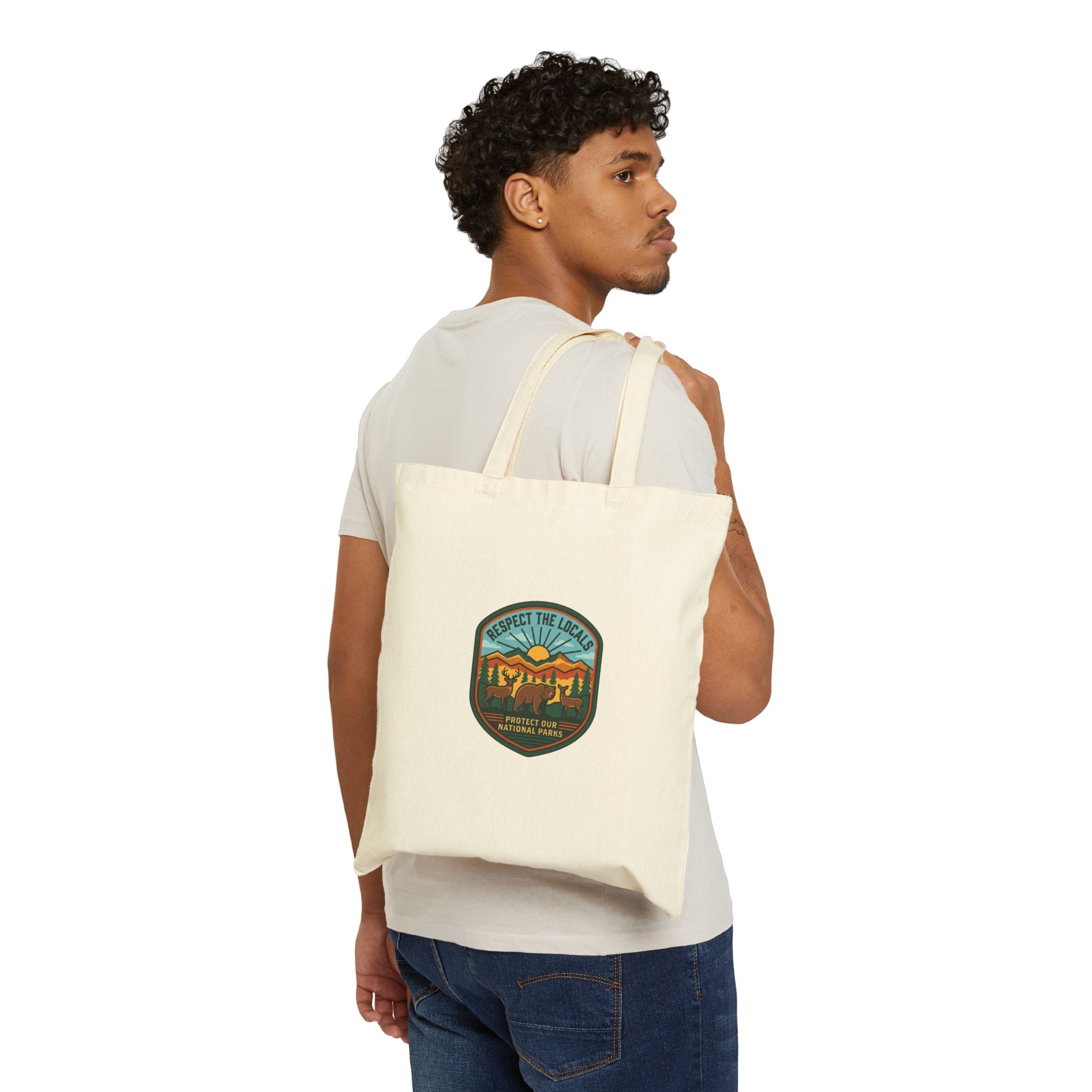Respect the Locals vintage national parks tote | protect our parks, leave no trace