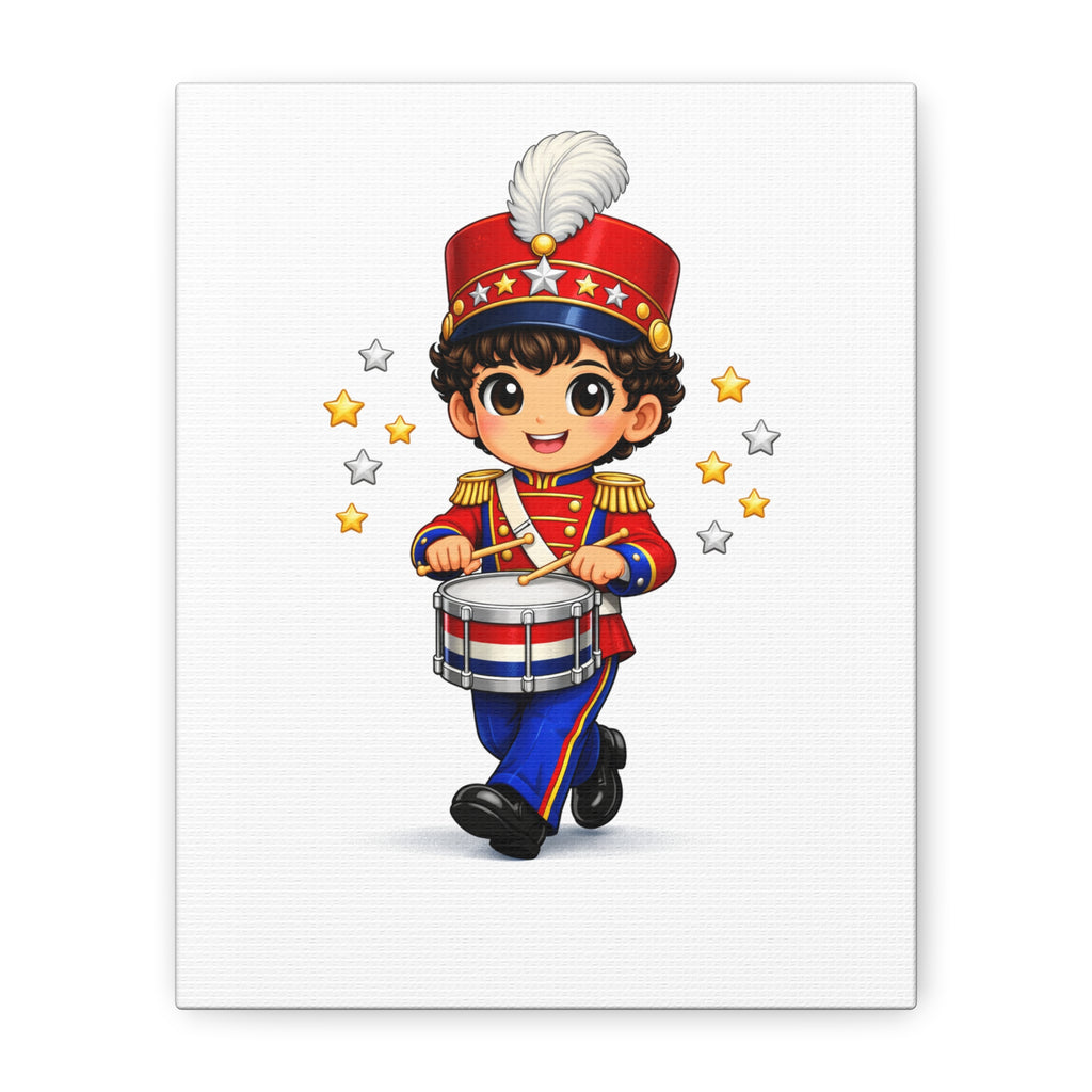 Patriotic Little Drummer Boy Canvas Print — 1.25" Stretched Matte Wall Art